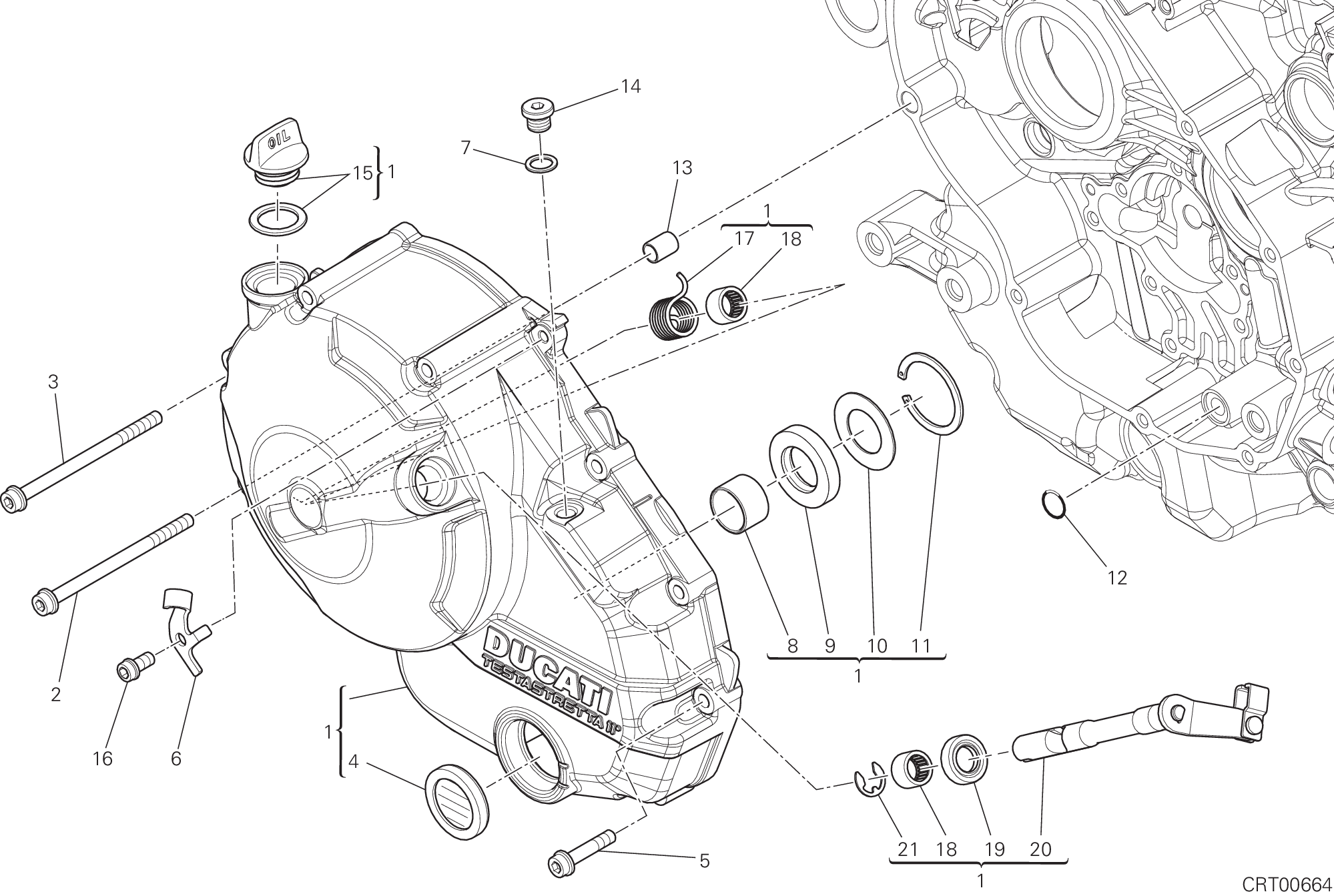 005 COUVERCLE EMBRAYAGE POUR HYPERMOTARD SP 2015
