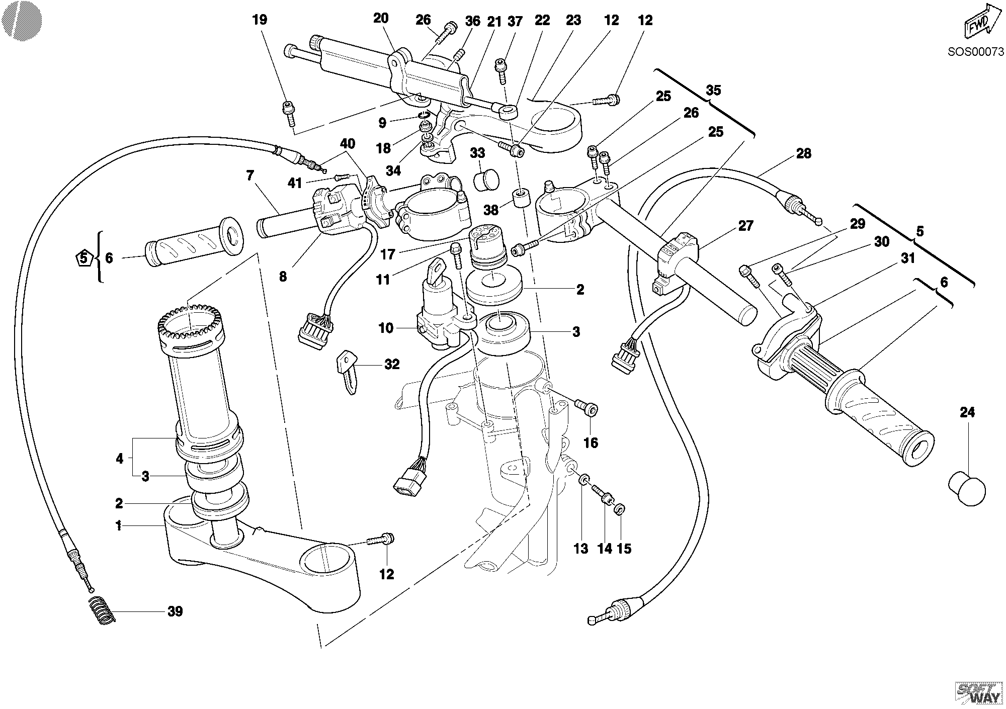 22B GUIDON 998S POUR SUPERBIKE 998 2002