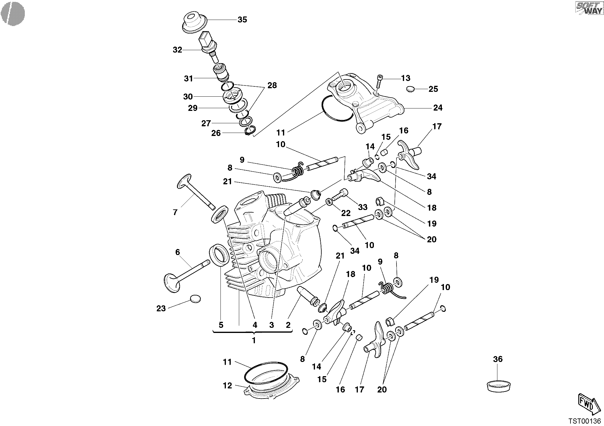 015 CULASSE HORIZONTALE POUR SUPERSPORT 1000 SS 2003