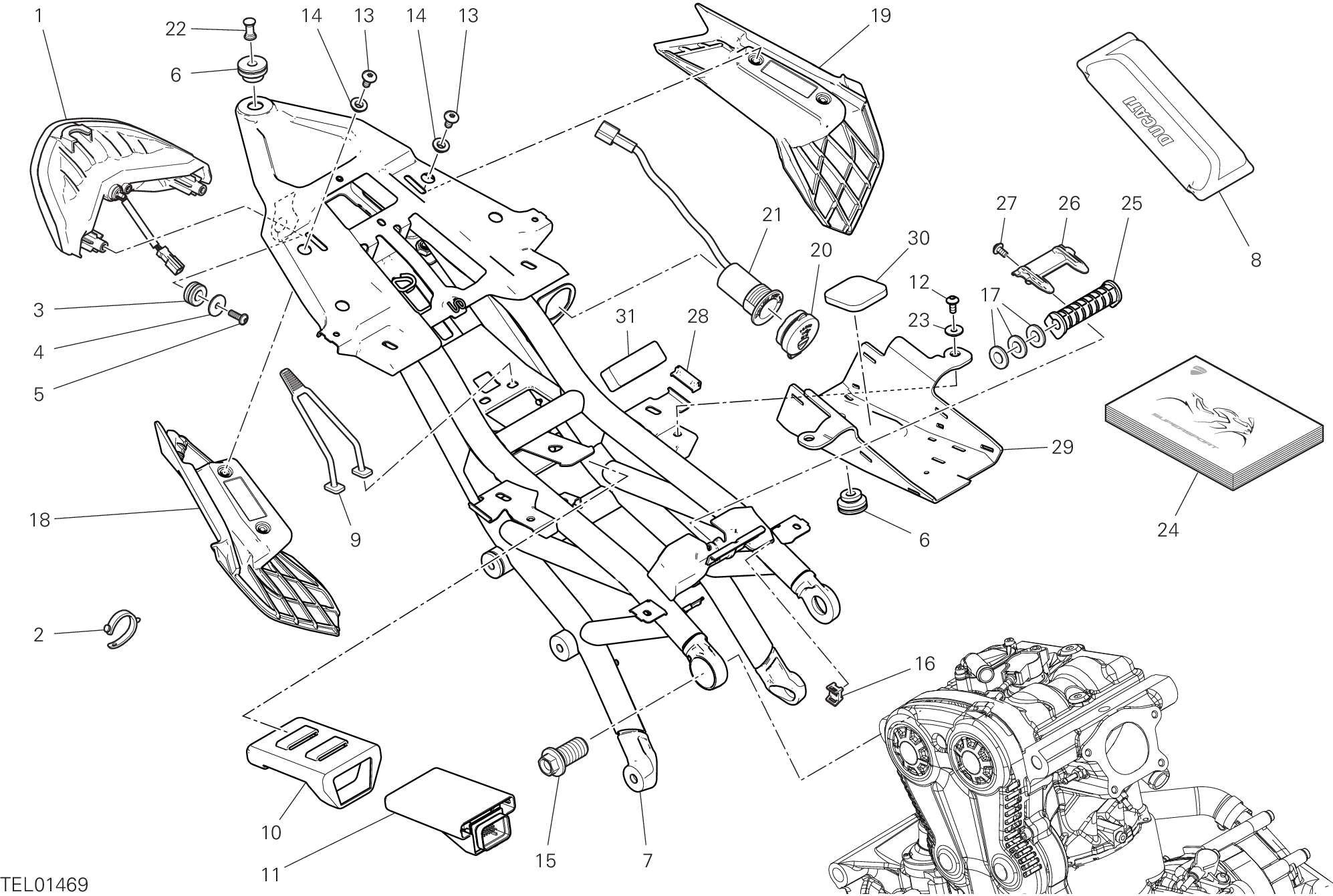 027 BRIDE ARRIERE POUR SUPERSPORT 950 2023