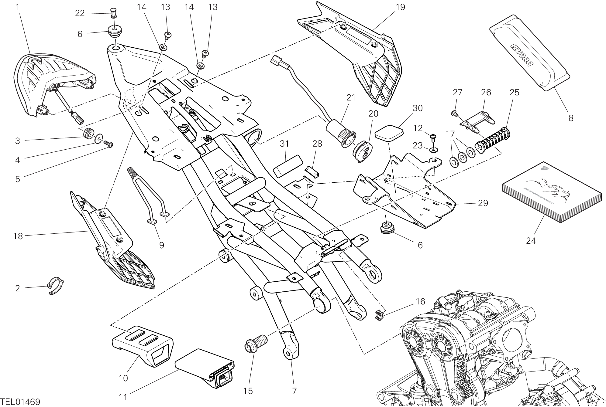 027 BRIDE ARRIERE POUR SUPERSPORT 950 2024