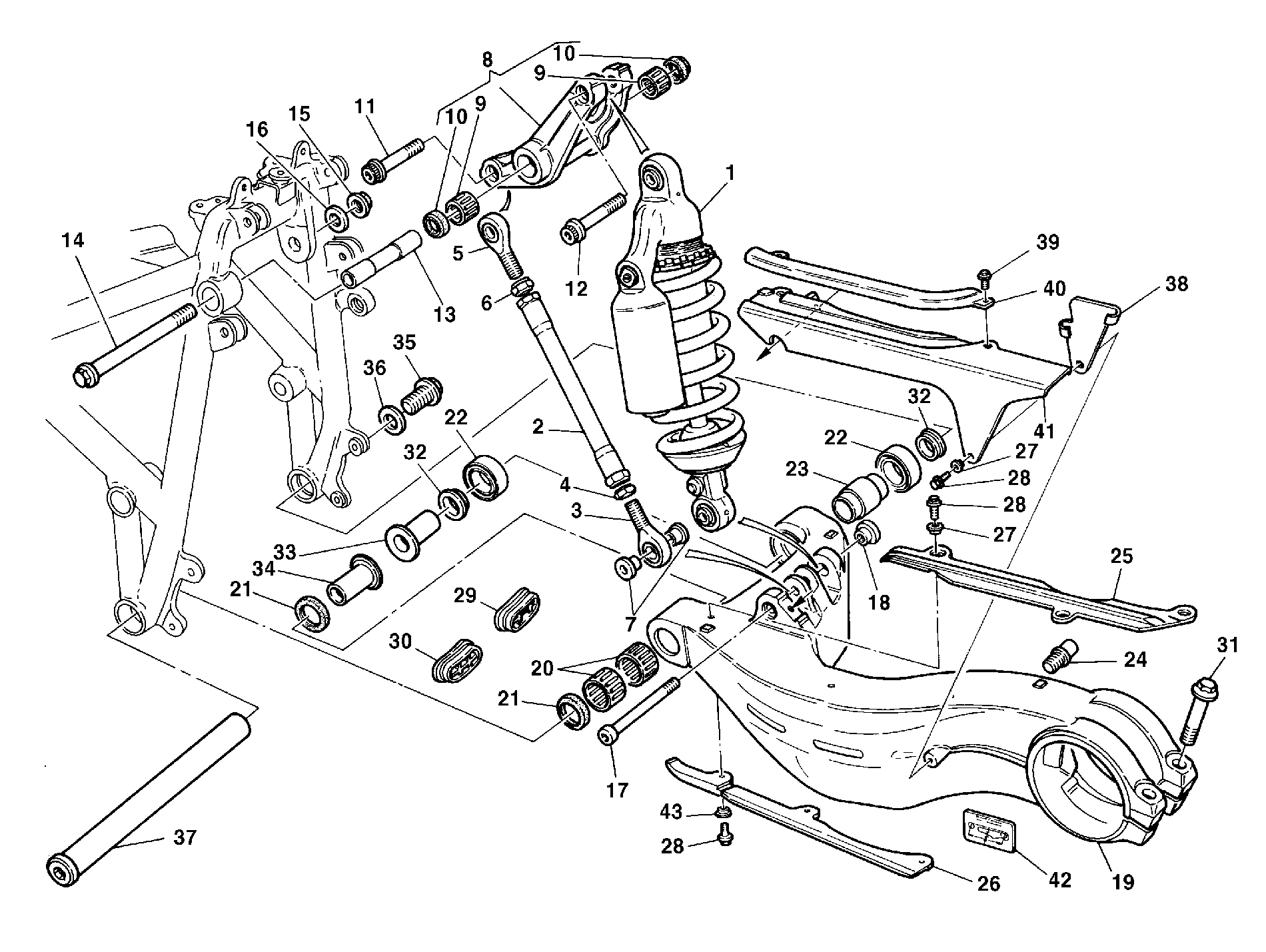 300 AMORTISSEUR ARRIERE POUR SUPERBIKE 748 SPS 1999