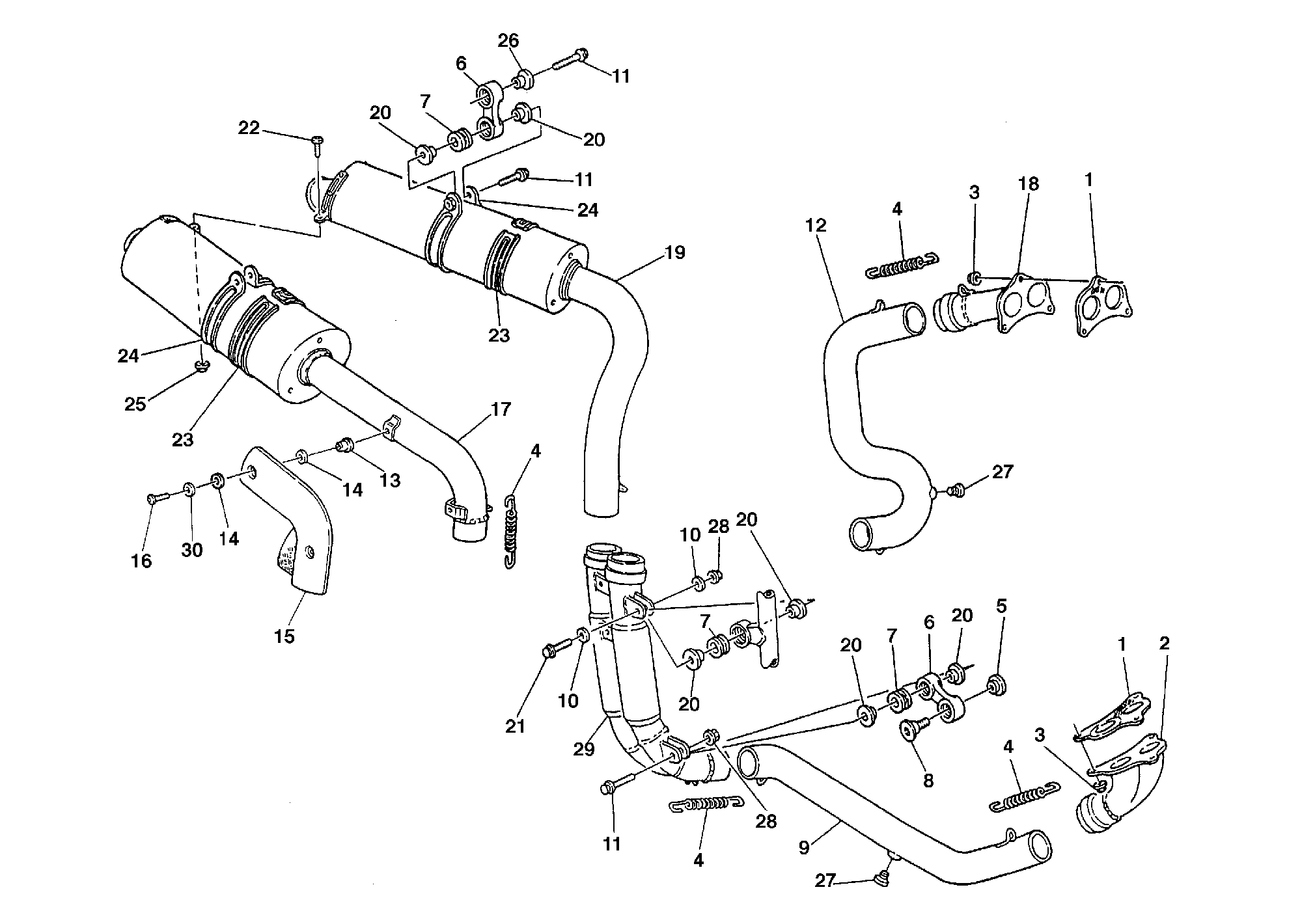 019 ECHAPPEMENT POUR SUPERBIKE 996 SPS II 1999