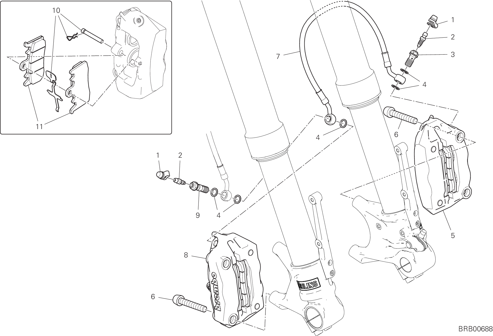 19B SYSTEME DE FREIN AVANT POUR HYPERMOTARD 950 SP 2022