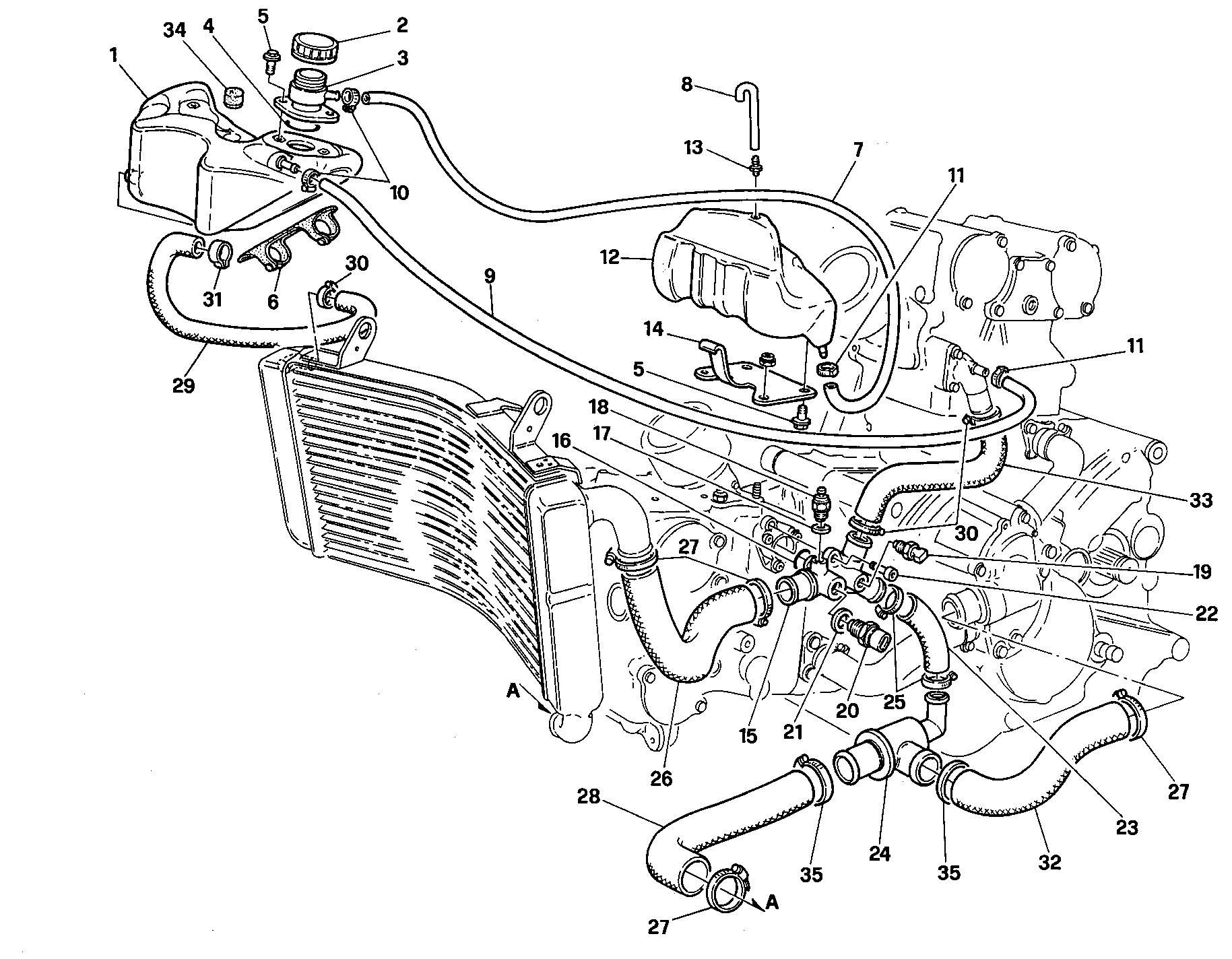 033 CIRCUIT DE REFROIDISSEMENT POUR SUPERBIKE 916 SPS 1997