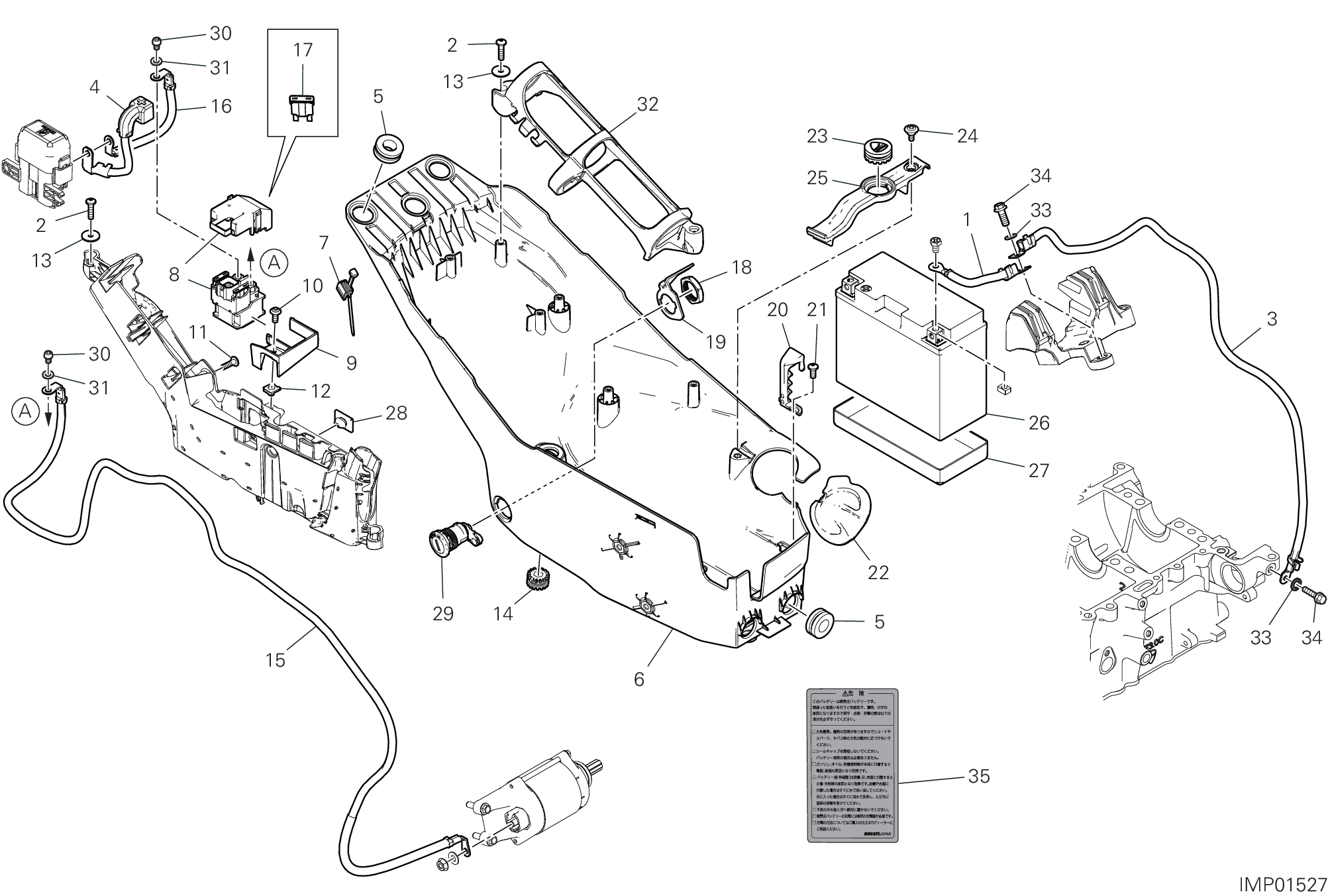 13D SUPPORT BATTERIE POUR MULTISTRADA V4S FULL 2024