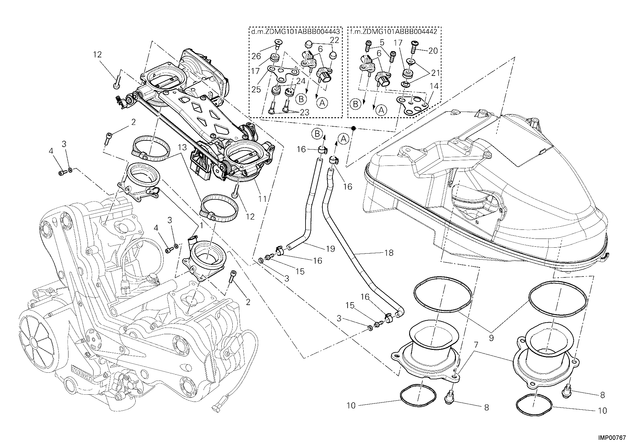 017 CORPS PAPILLON POUR DIAVEL CARBON 2011