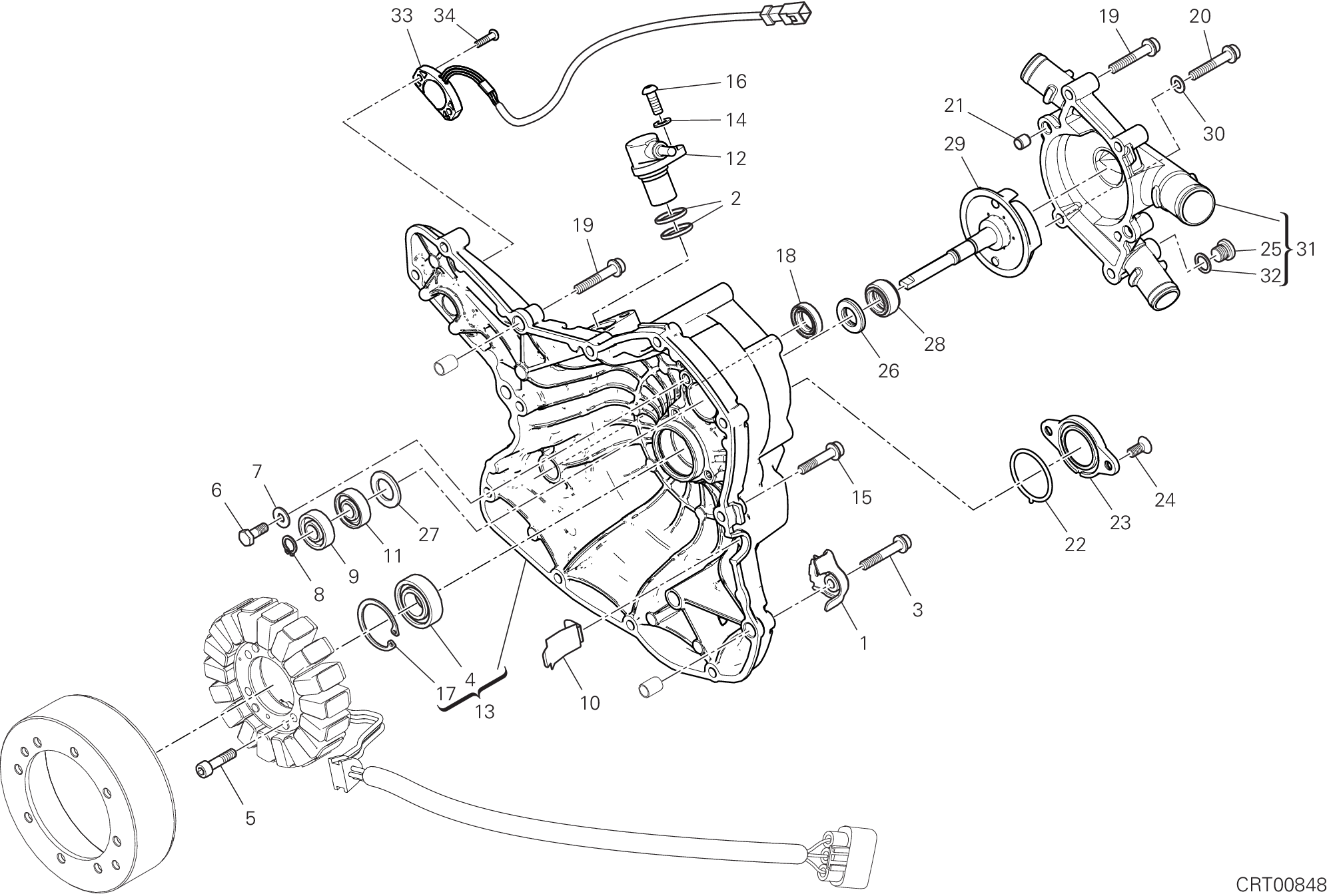 011 COUVERCLE GENERATEUR POUR MULTISTRADA 1260 S ABS 2020
