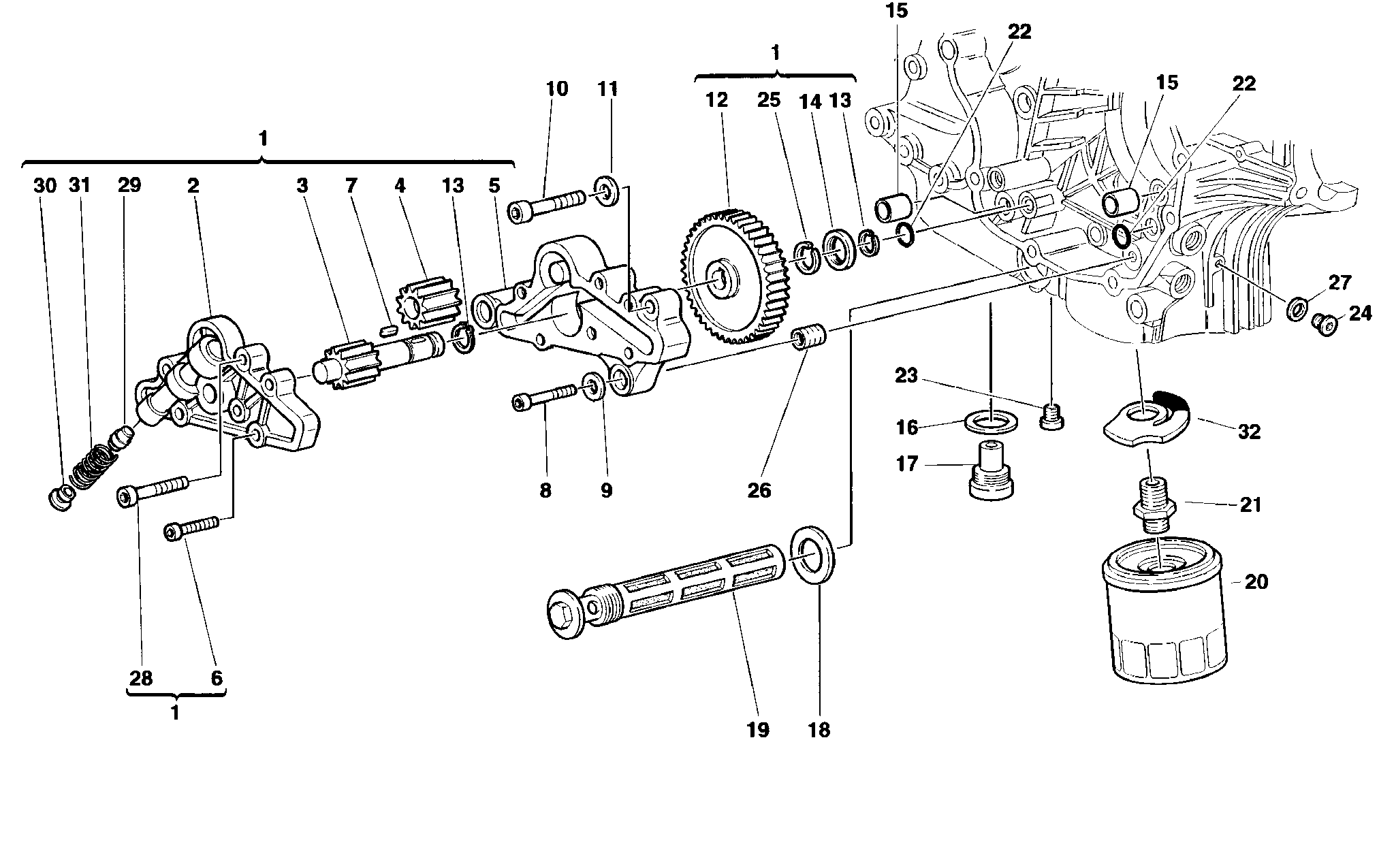 009 POMPE A HUILE FILTRE POUR SUPERBIKE 916 SPS 1998