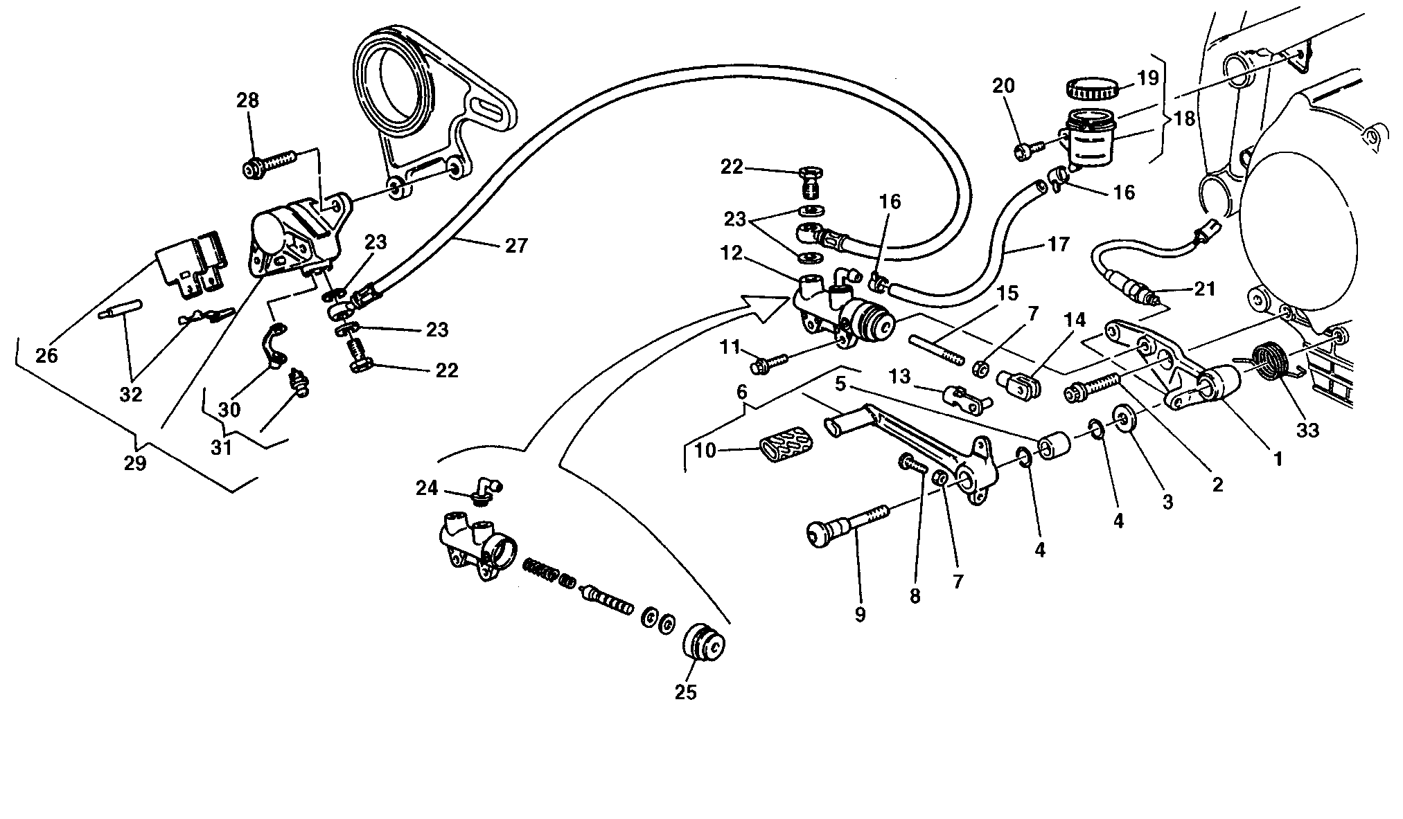 026 SYSTEME DE FREIN ARRIERE POUR SUPERBIKE 748 1998