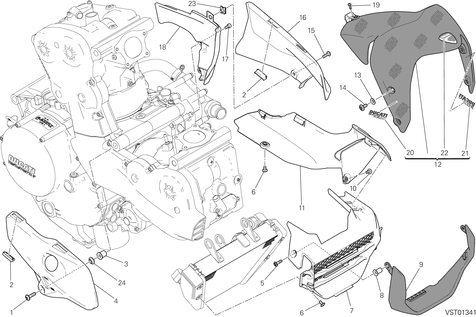 034 DEMI CARENAGE POUR MONSTER 1200 S 2016