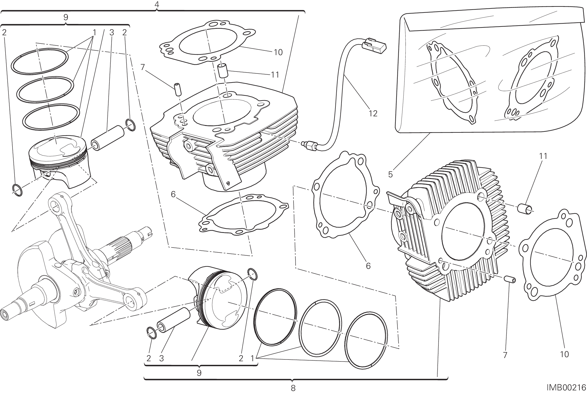 007 CYLINDRES PISTONS POUR MONSTER 659 AUSTRALIA 2018