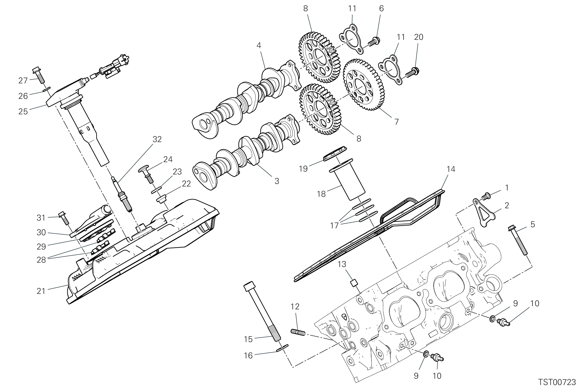 12B CULASSE ARRIERE DISTRIBUTION POUR MULTISTRADA V4 RS 2024