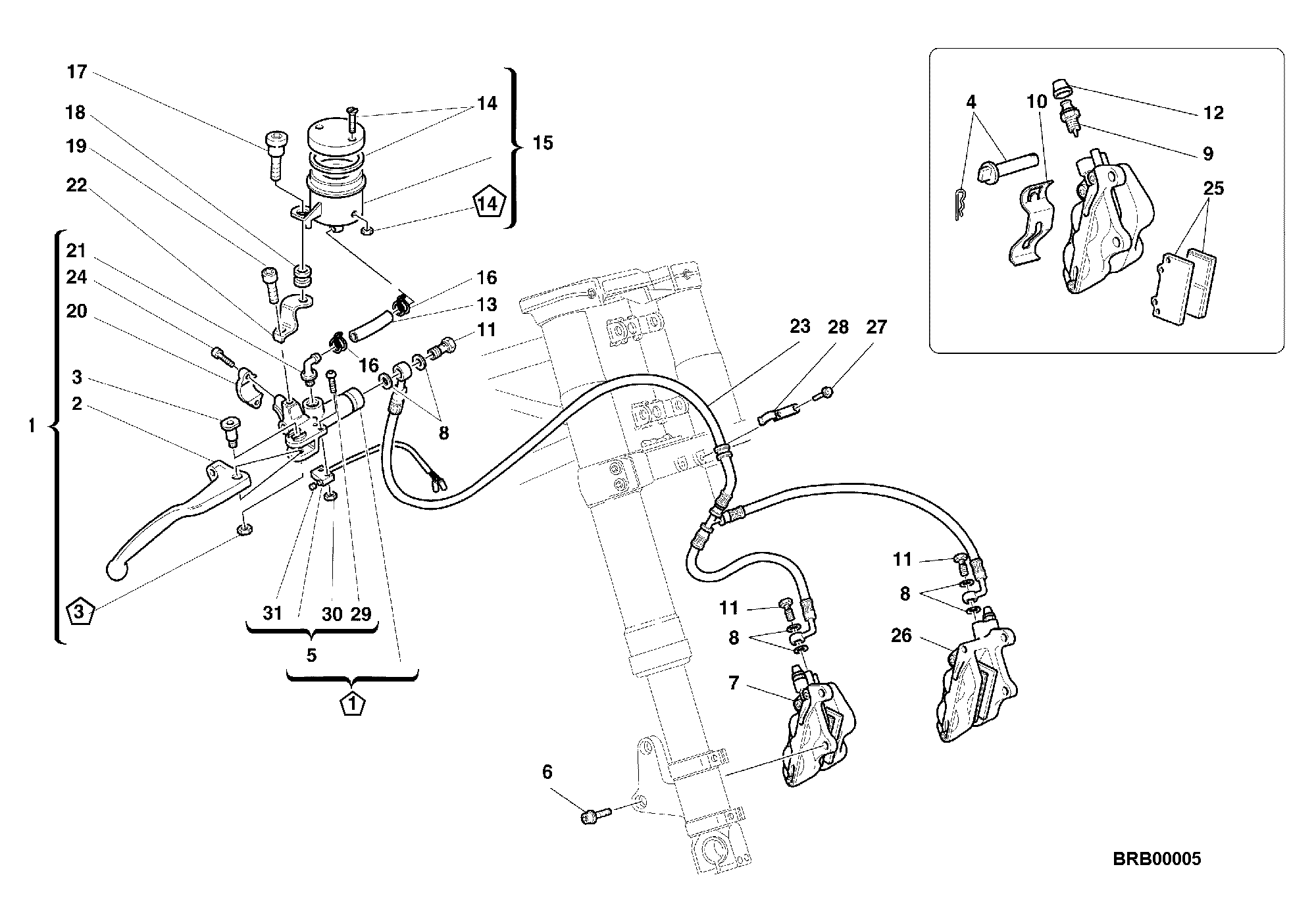 028 SYSTEME DE FREIN AVANT POUR SPORT TOURING ST2 1999