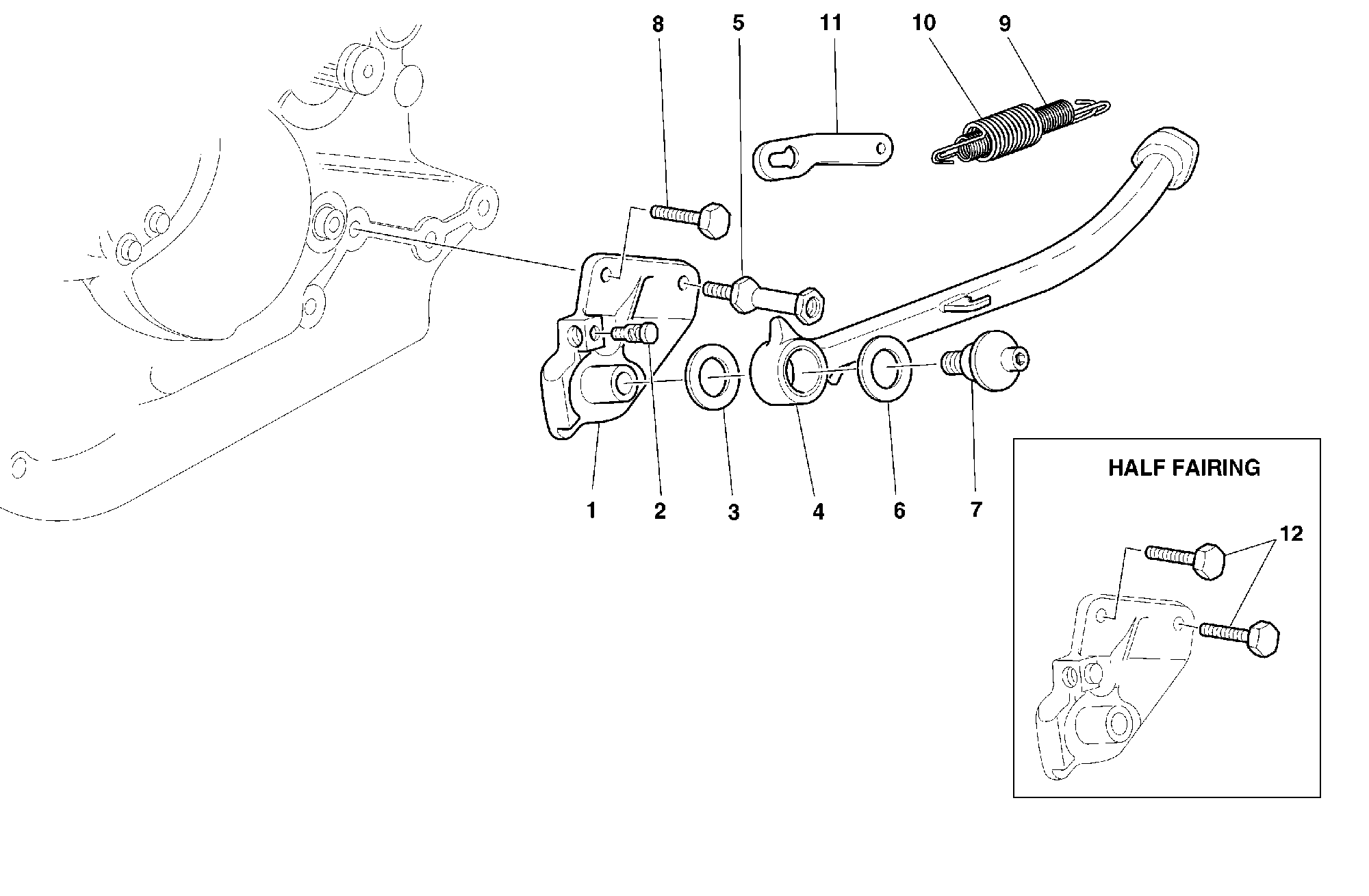 180 BEQUILLE LATERALE POUR SUPERSPORT 750 SS 1999