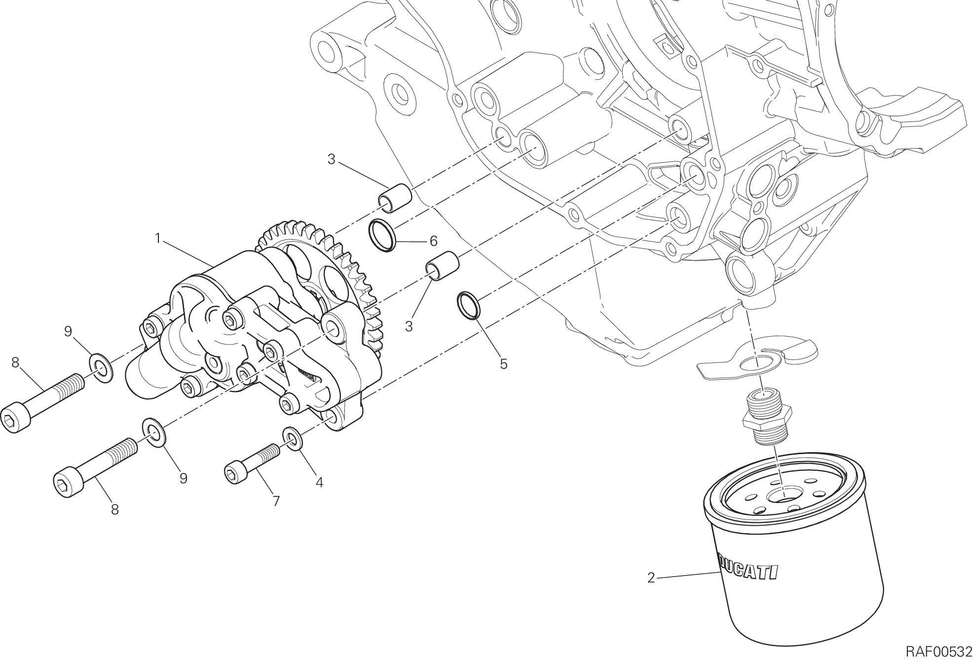 009 POMPE A HUILE FILTRE POUR XDIAVEL DARK 2021