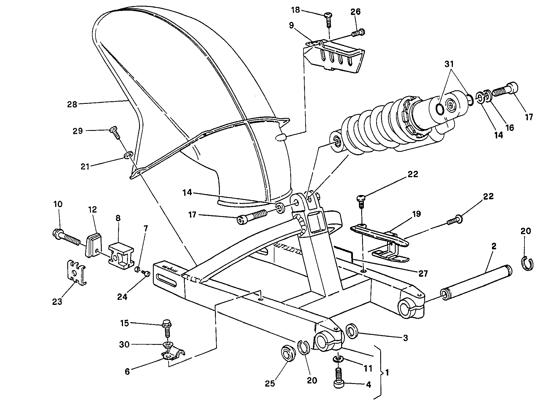 029 BRAS OSCILLANT POUR SUPERSPORT 400 SS 1993