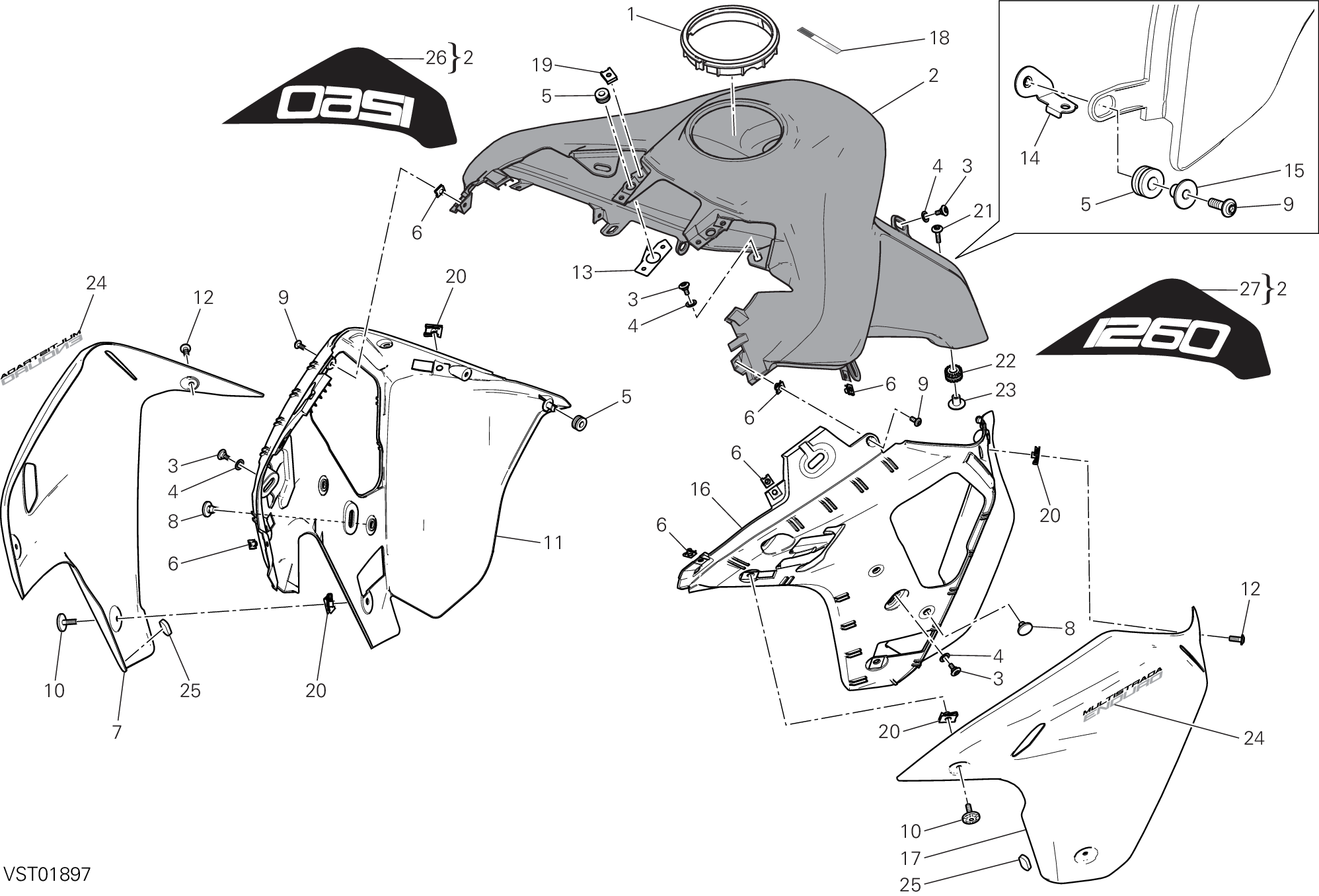 34A CARENATURA POUR MULTISTRADA 1260 ENDURO 2019