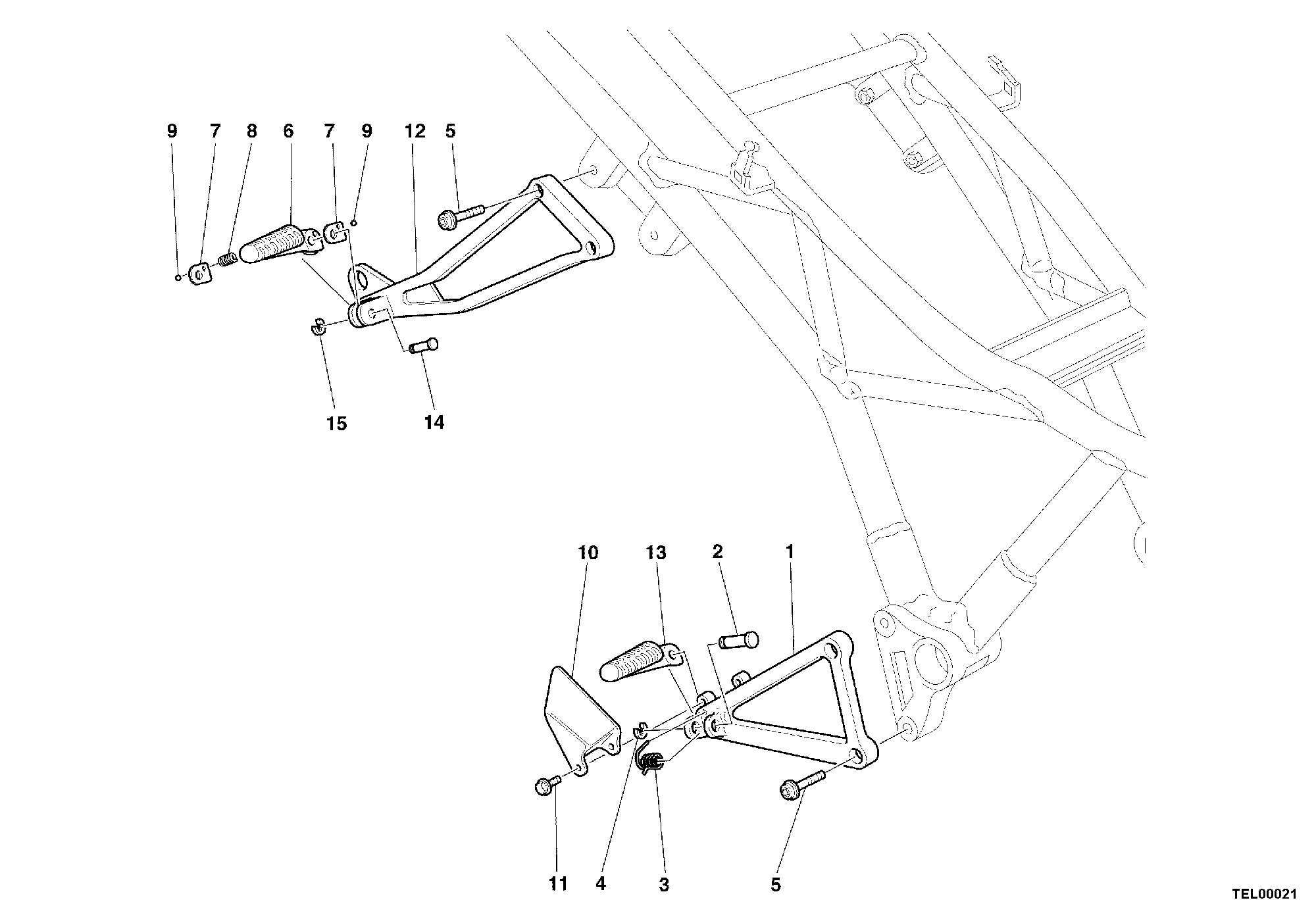 021 REPOSE PIEDS DROIT POUR SUPERSPORT 750 SS 2001