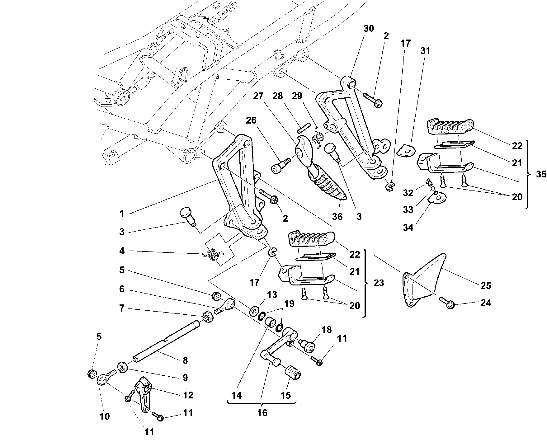 020 REPOSE PIED GAUCHE POUR SPORT TOURING ST4 1999