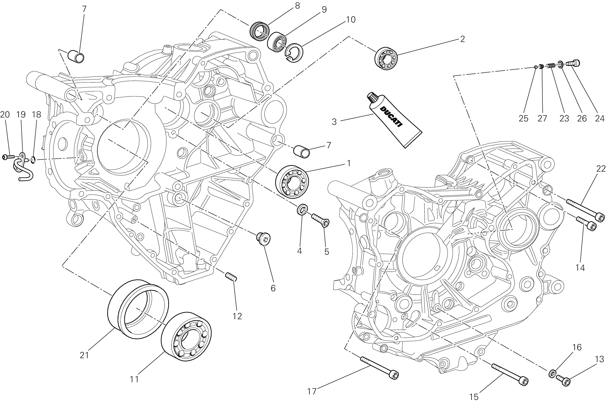 10A ROULEMENTS CARTER MOTEUR POUR DIAVEL CARBON 2012