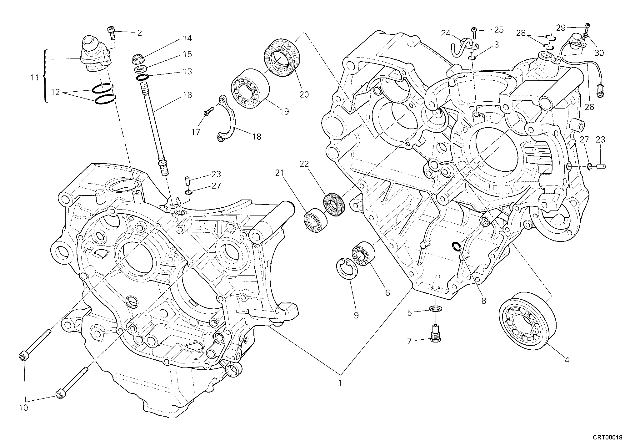 010 CARTER MOTEUR POUR SUPERBIKE 848 EVO 2011