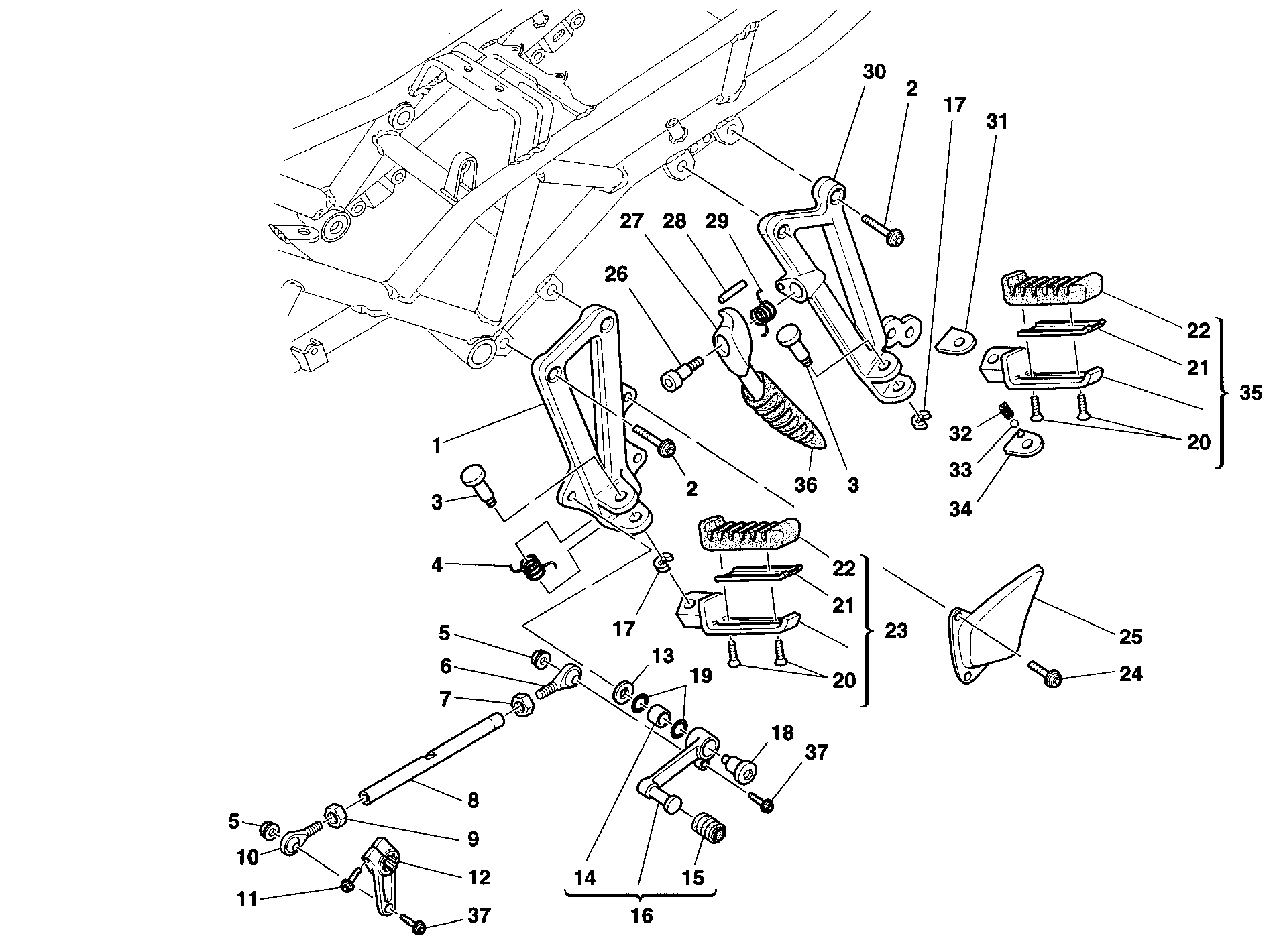 020 REPOSE PIED GAUCHE POUR SPORT TOURING ST2 1998