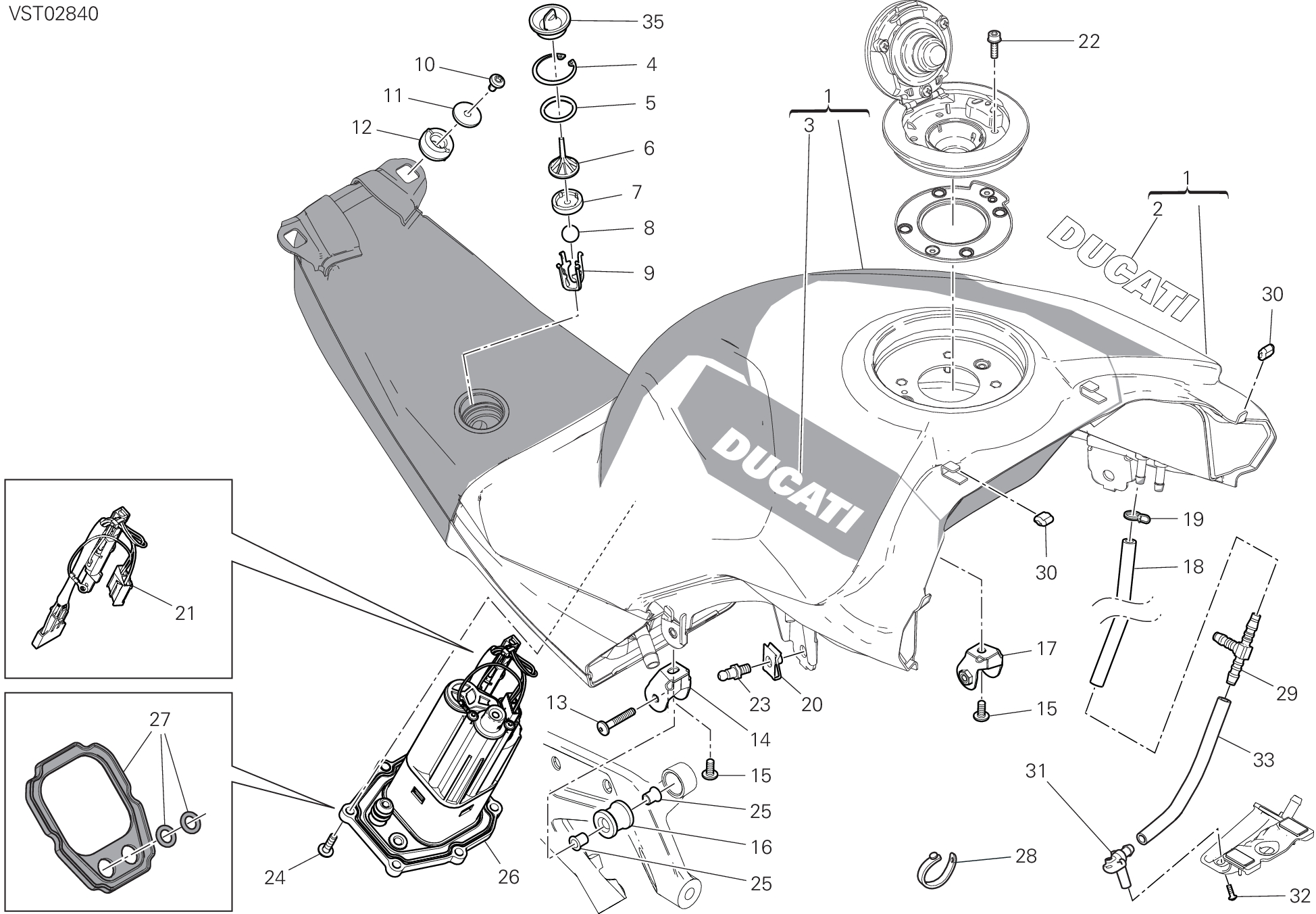 30A RESERVOIR POUR SUPERBIKE PANIGALE V4 2023 MARTIN RACING REPLICA 2024