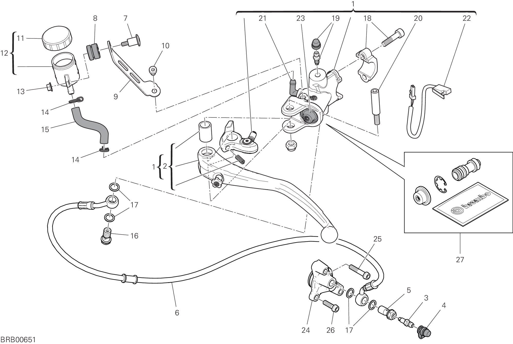 22B COMANDO FRIZIONE POUR SUPERBIKE PANIGALE V4 2020