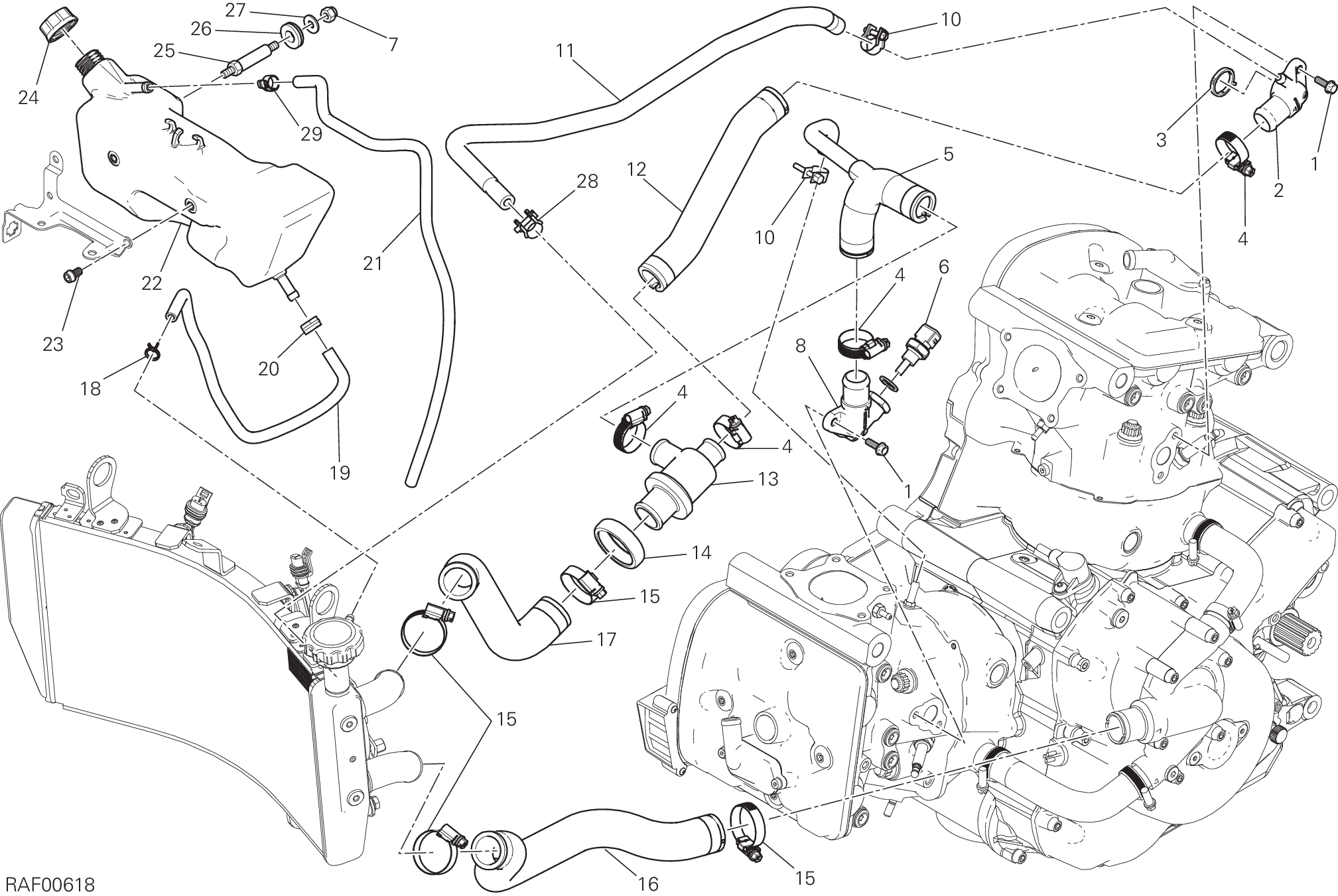 031 CIRCUITO DI RAFFREDDAMENTO POUR MONSTER 821 2018