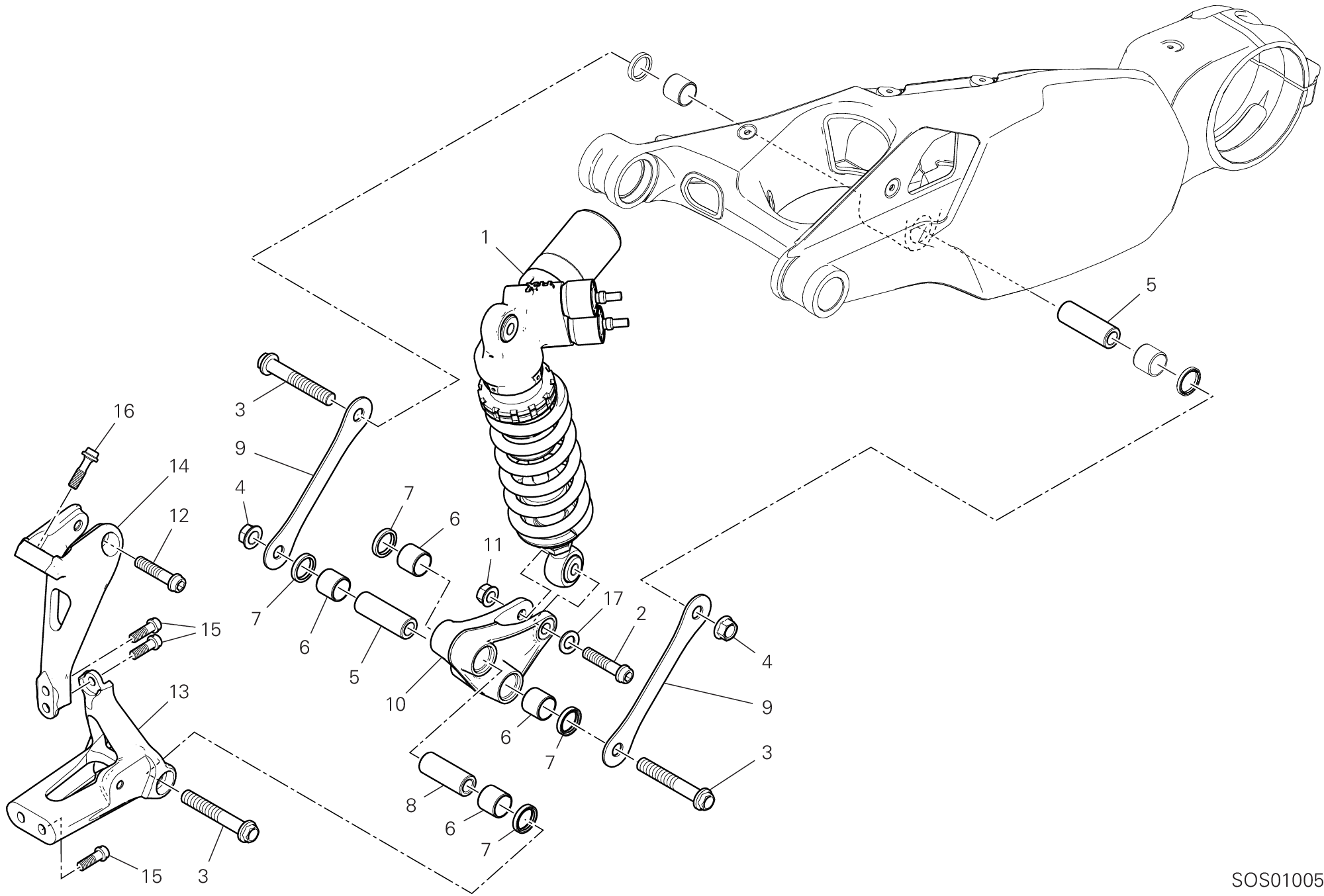 23A AMORTISSEUR ARRIERE POUR SUPERBIKE PANIGALE 25ANNIVERSARIO 916 2020