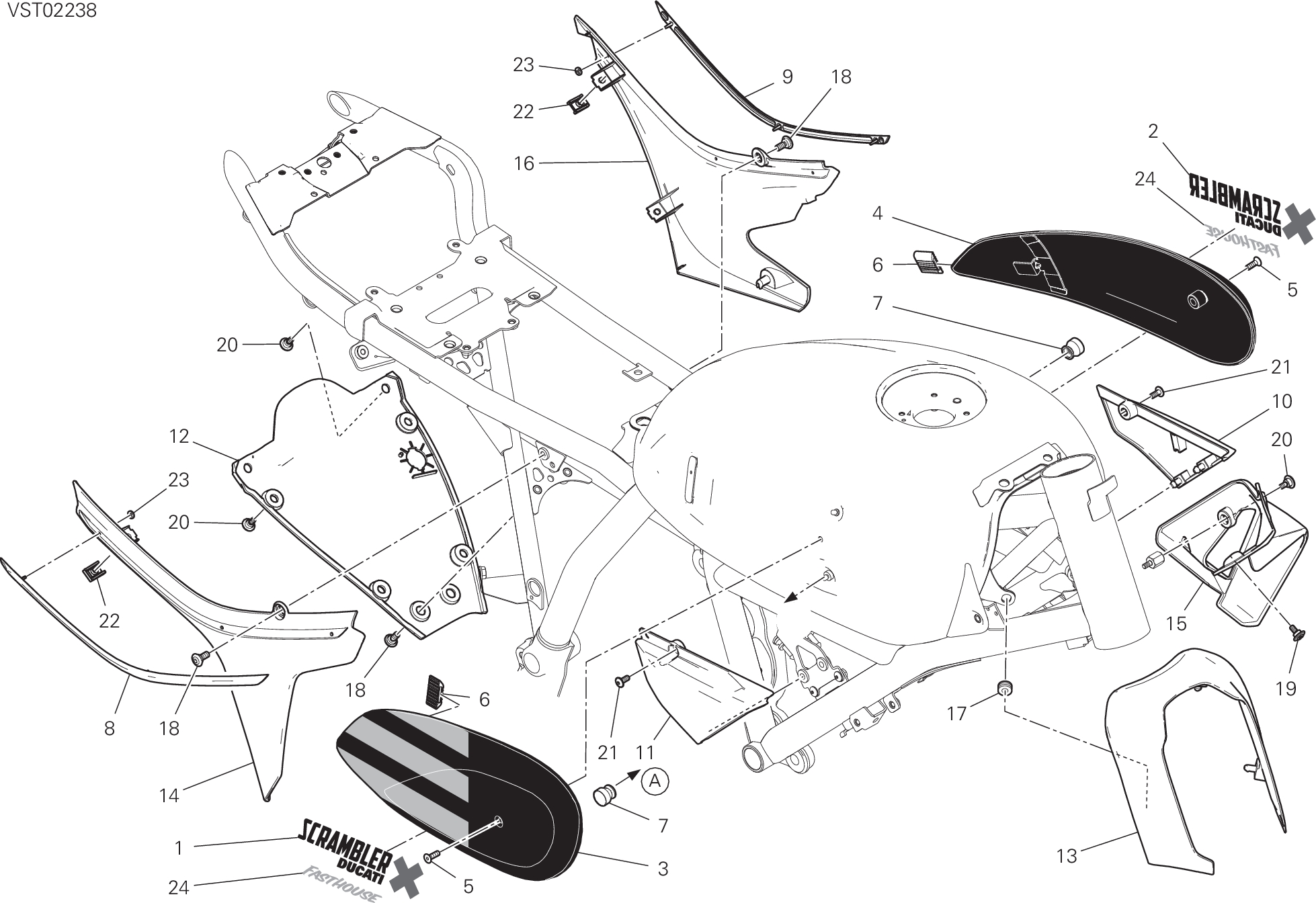37A HABILLAGE POUR SCRAMBLER DS FASTHOUSE 2021