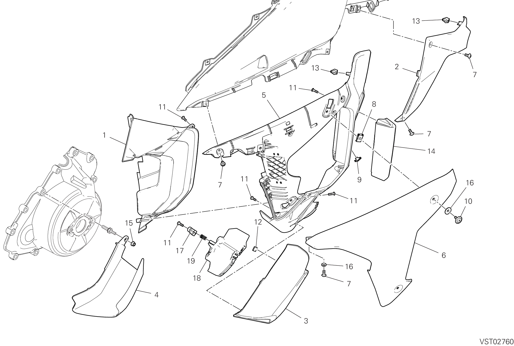 37F PANNEAU LATERAL GAUCHE POUR MULTISTRADA V4 RS 2024