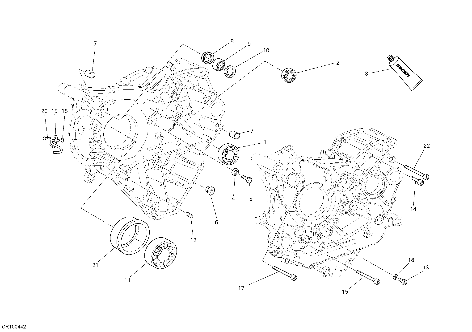 10A ROULEMENTS CARTER MOTEUR POUR SUPERBIKE 1198 2009
