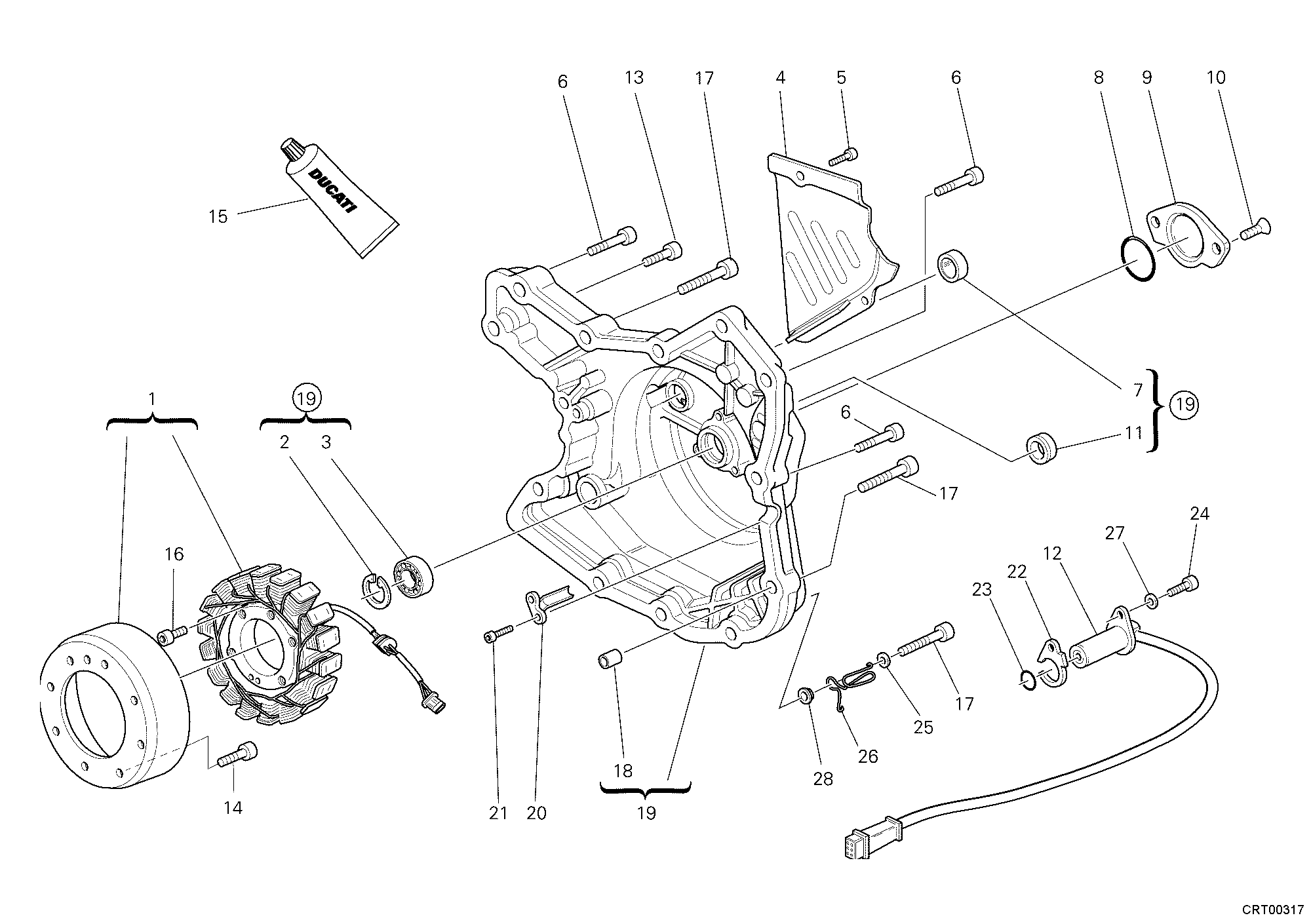 011 COUVERCLE GENERATEUR POUR SUPERSPORT 1000 SS 2006