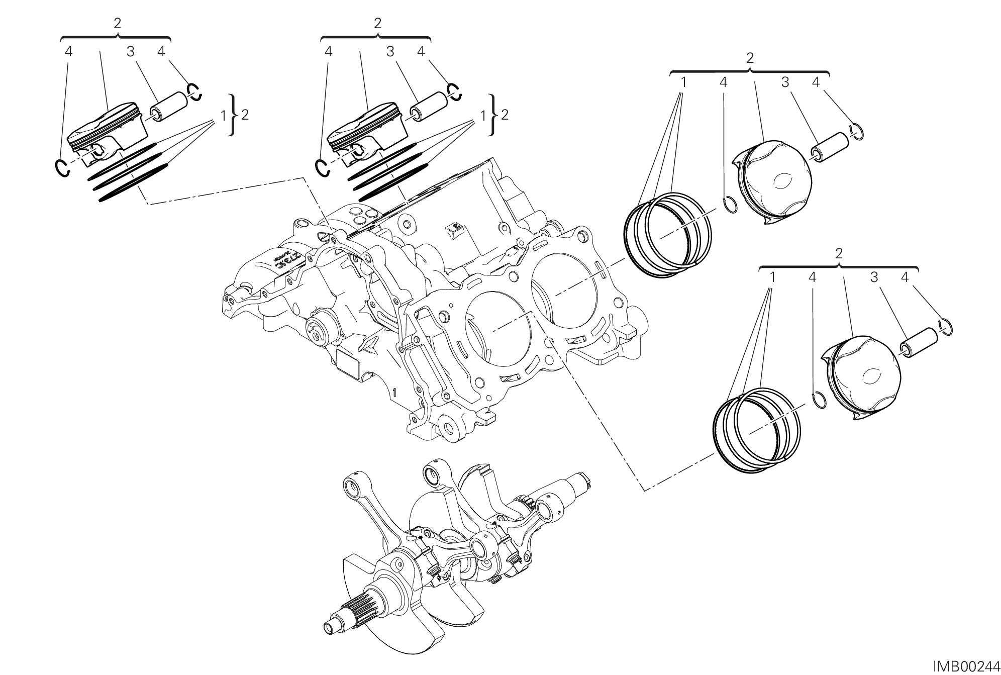 06A CYLINDRES PISTONS POUR MULTISTRADA V4 RS 2024