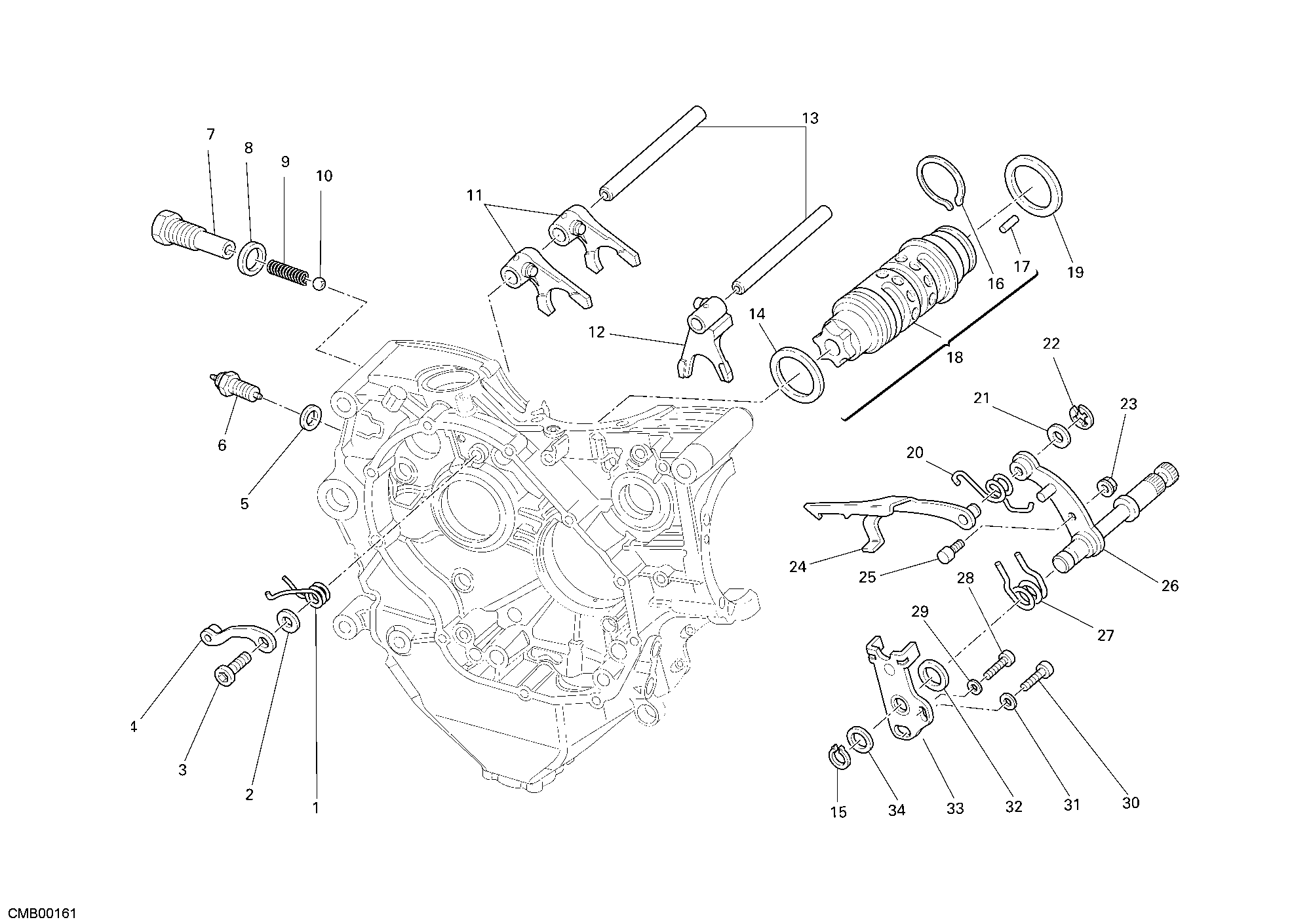 002 TAMBOUR CHANGEMENT VITESSE FOURCHETTE POUR SUPERBIKE 1198 2009