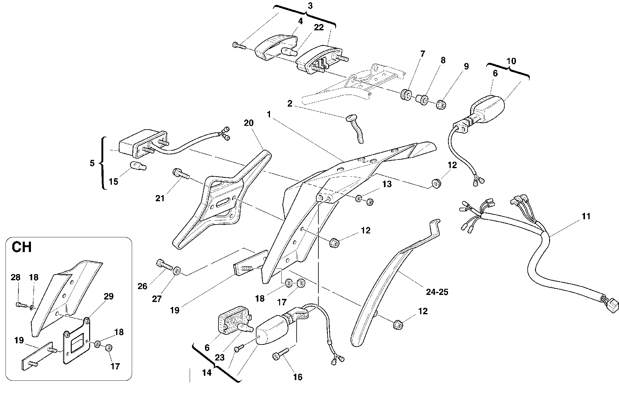 221 FEU ARRIERE POUR MONSTER 600 1999