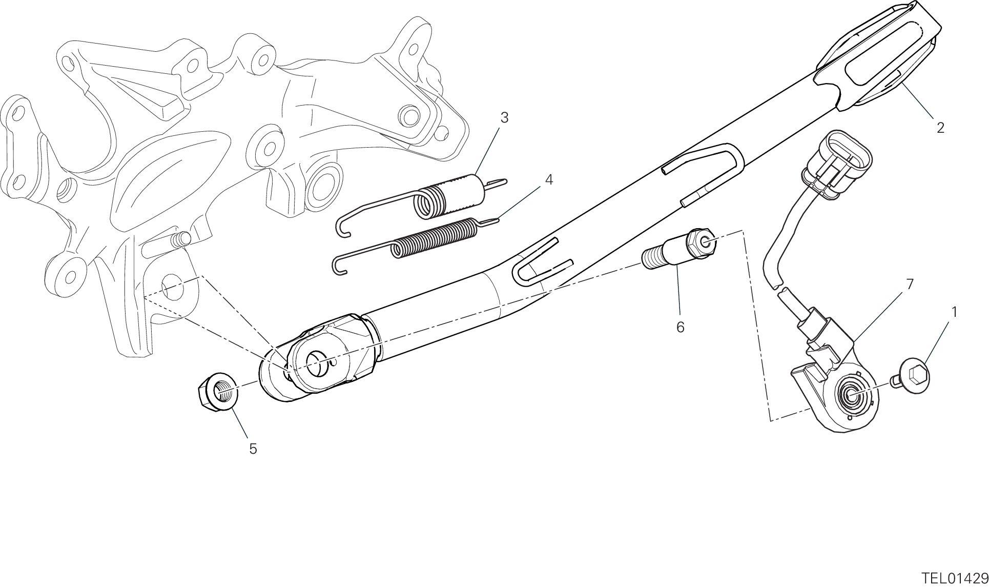 16A BEQUILLE LATERALE POUR MULTISTRADA V4 2023