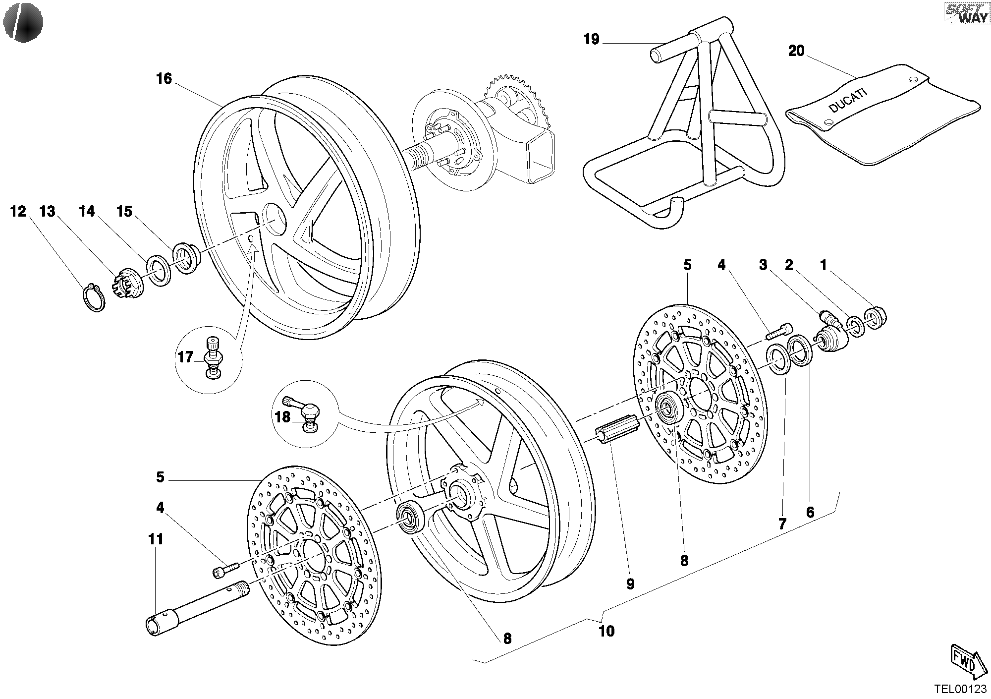 027 ROUES POUR SUPERBIKE 748 R SINGLE SEAT 2002