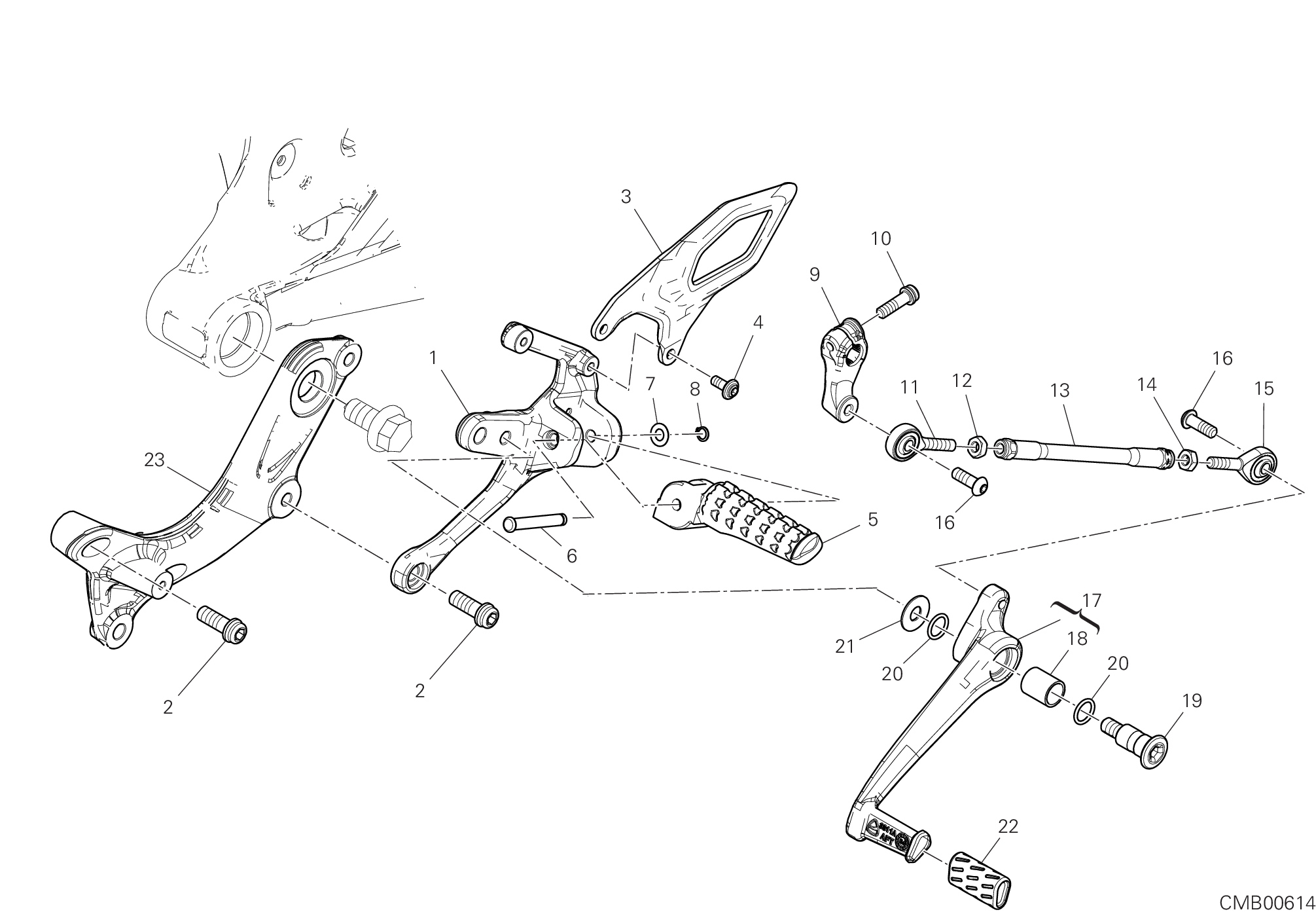 26A REPOSE PIED GAUCHE POUR SUPERBIKE PANIGALE V2 NEW 2025
