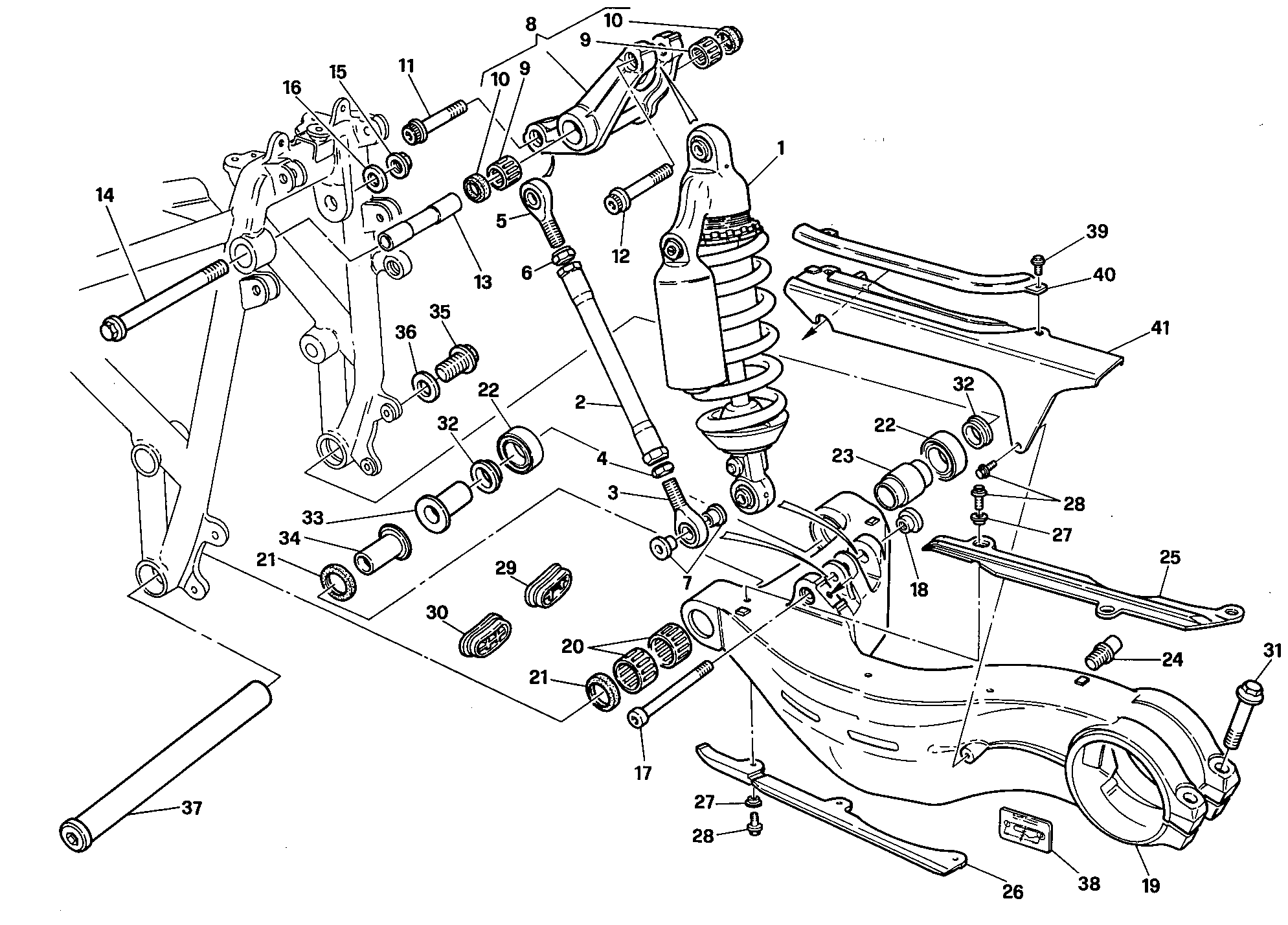 030 AMORTISSEUR ARRIERE POUR SUPERBIKE 916 SPS 1997