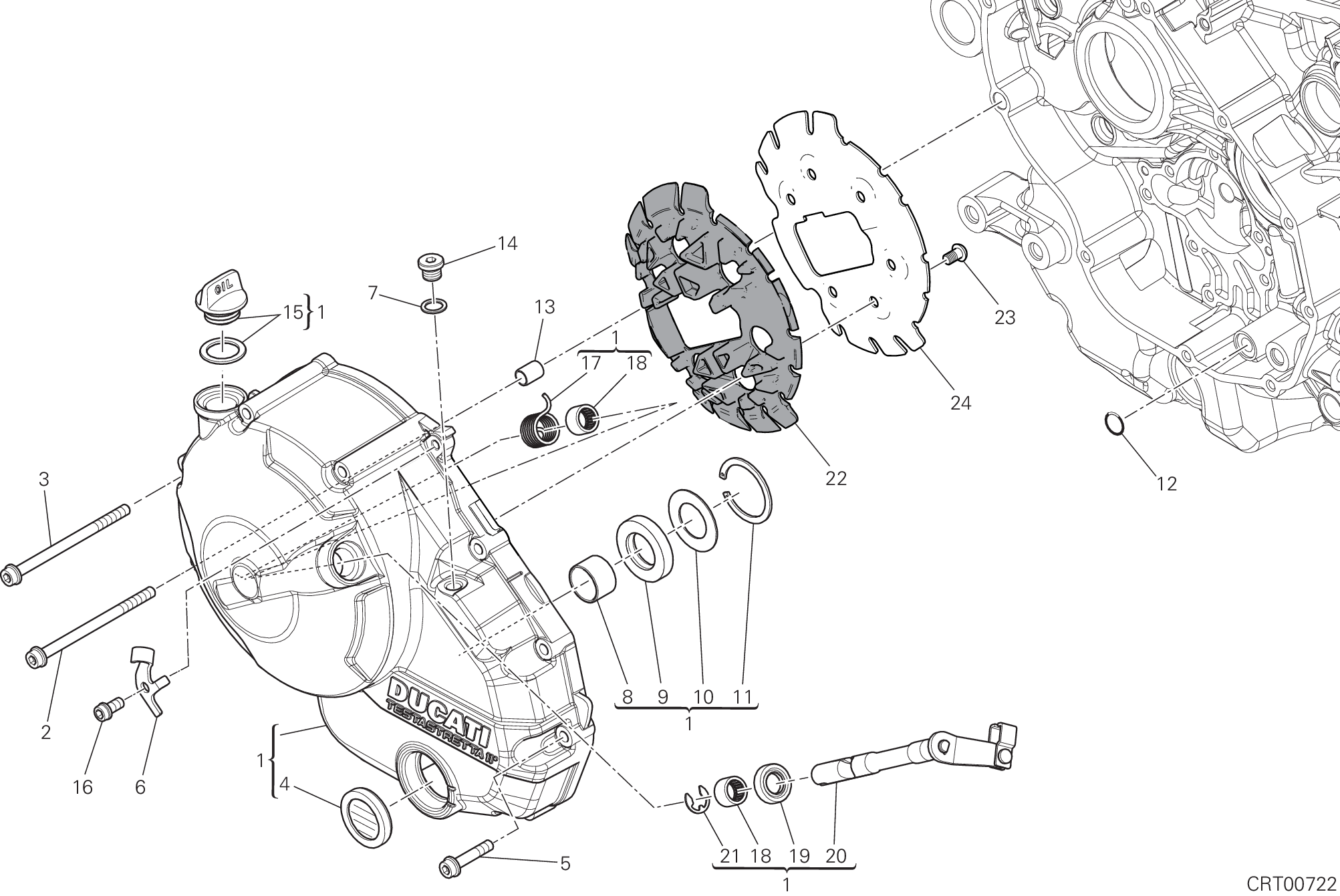 005 COUVERCLE EMBRAYAGE POUR HYPERMOTARD 939 2016