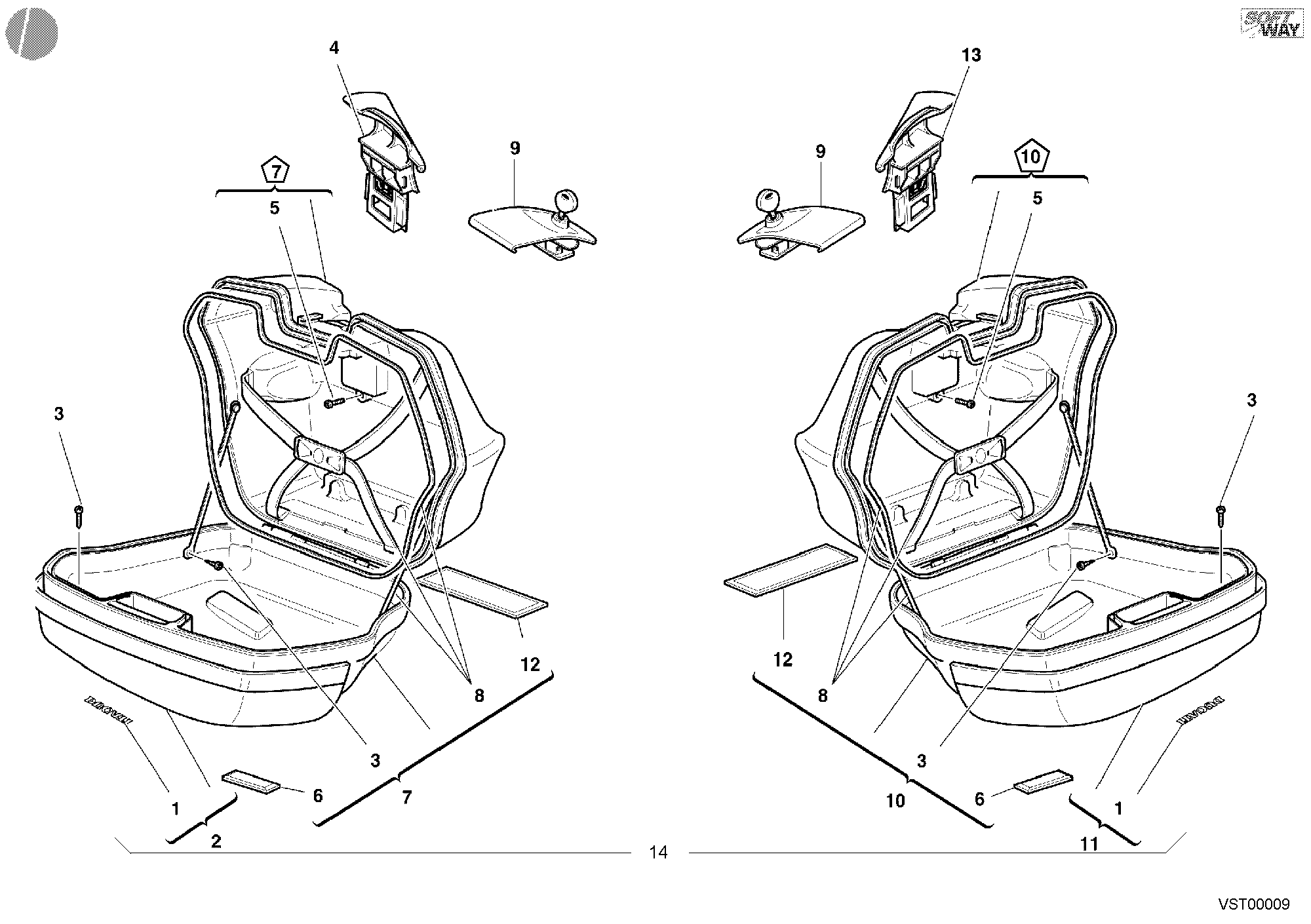 046 SACOCHES LATERALES POUR SPORT TOURING ST4 2003