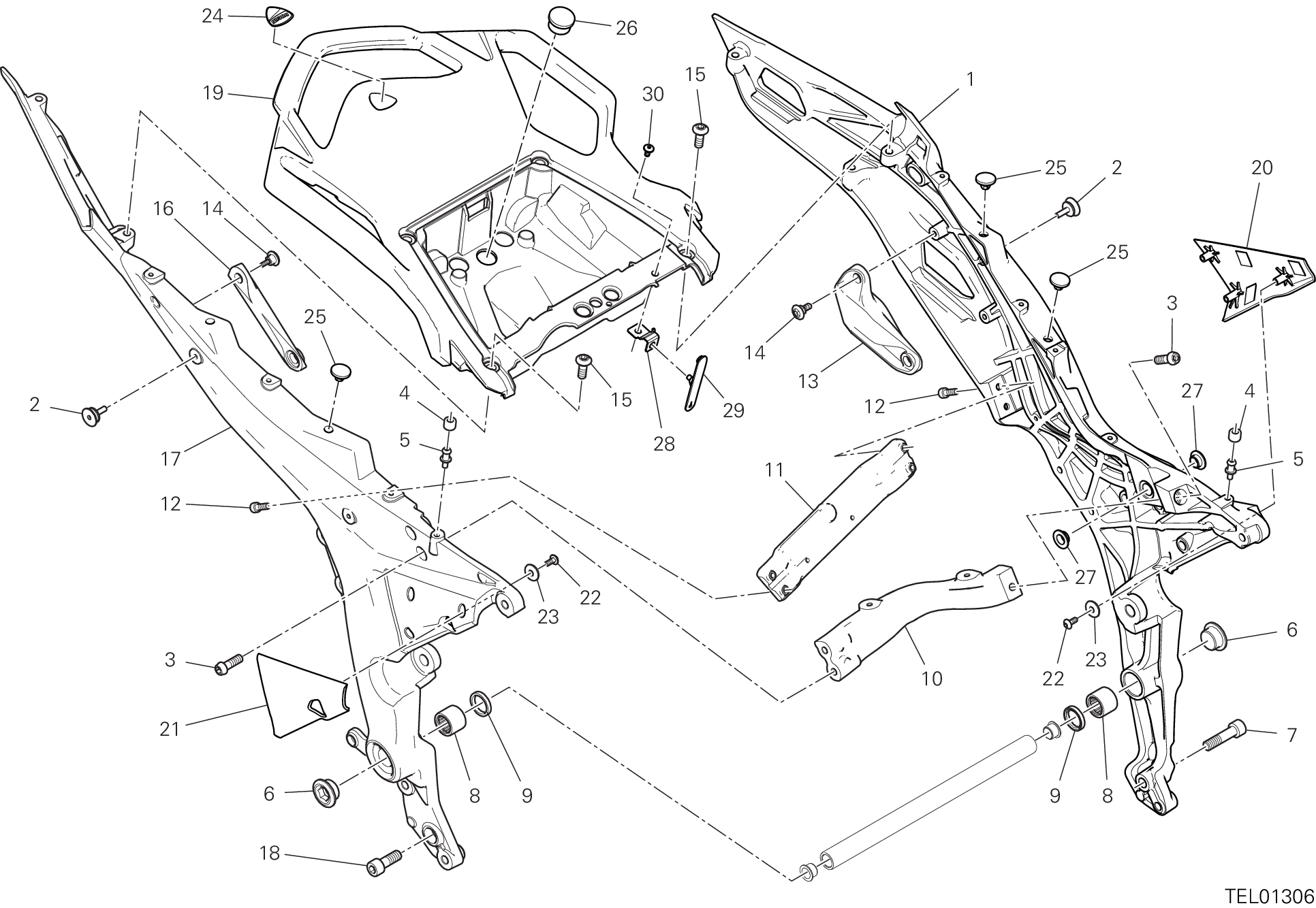 027 BRIDE ARRIERE POUR MULTISTRADA 1260 S GRAND TOUR 2020