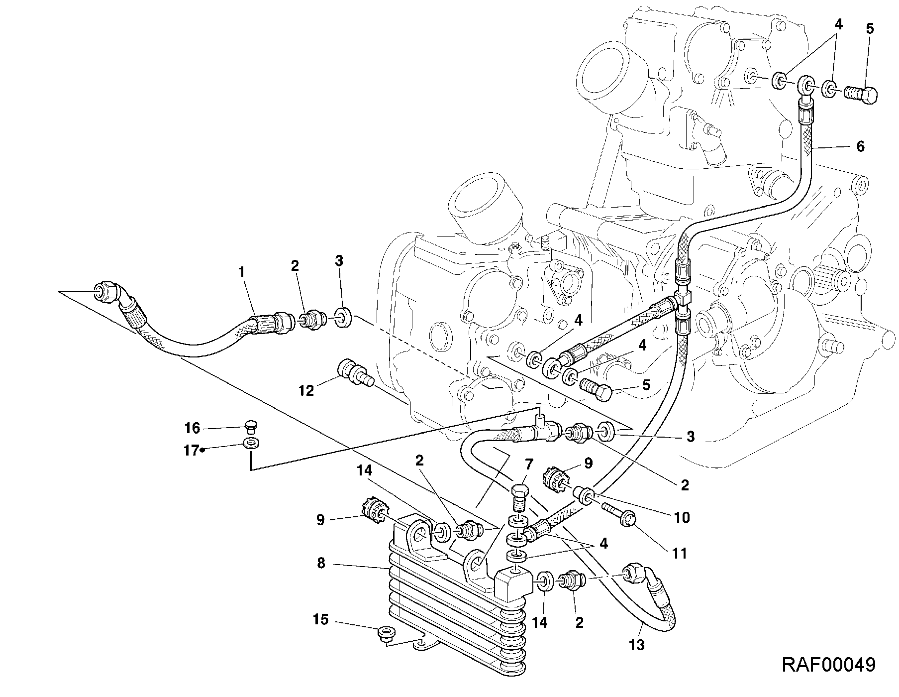 037 RADIATEUR A HUILE POUR SUPERBIKE 748 RS 2000