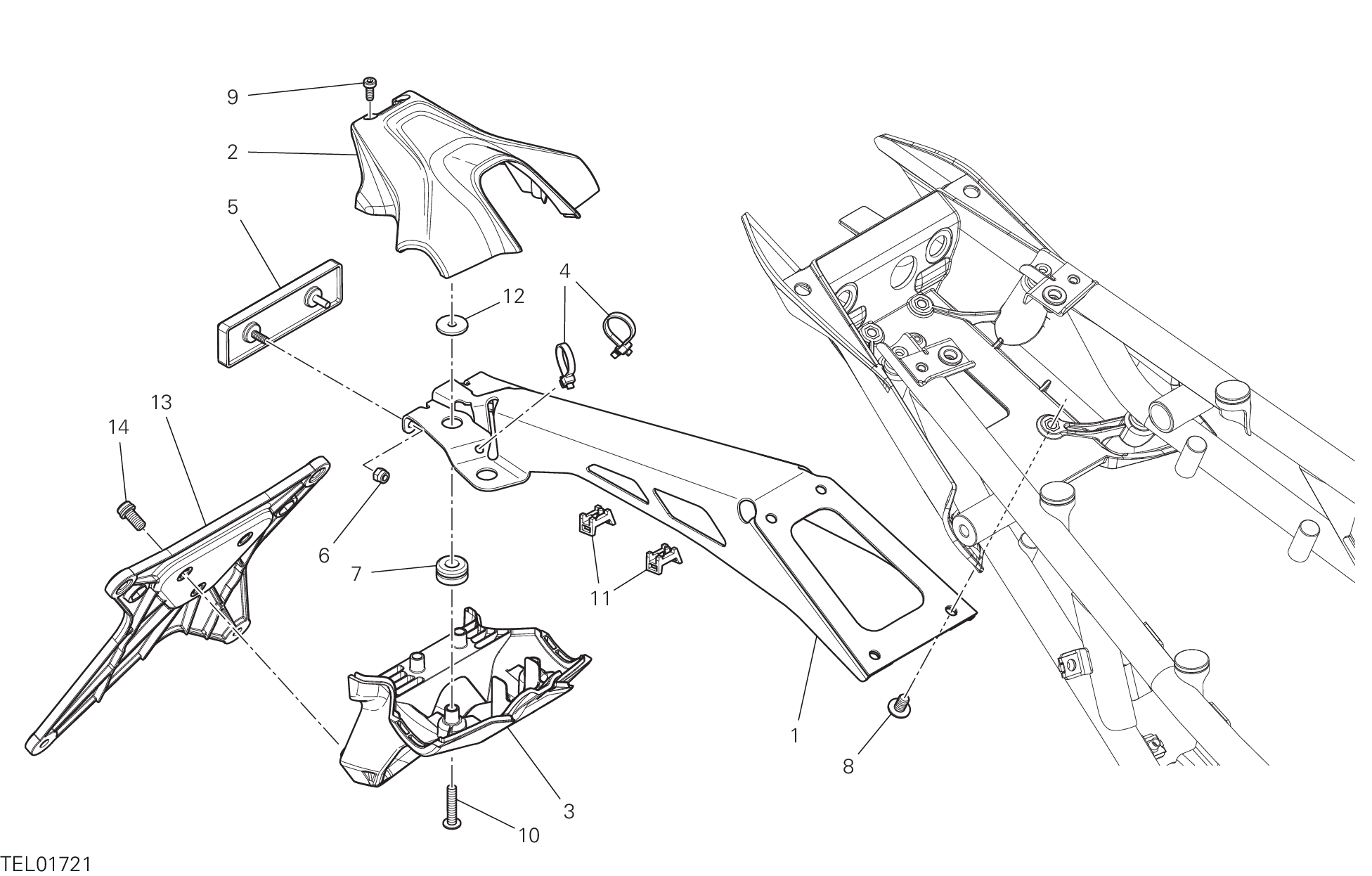 20A PORTE BALAI POUR HYPERMOTARD 698 MONO 2024