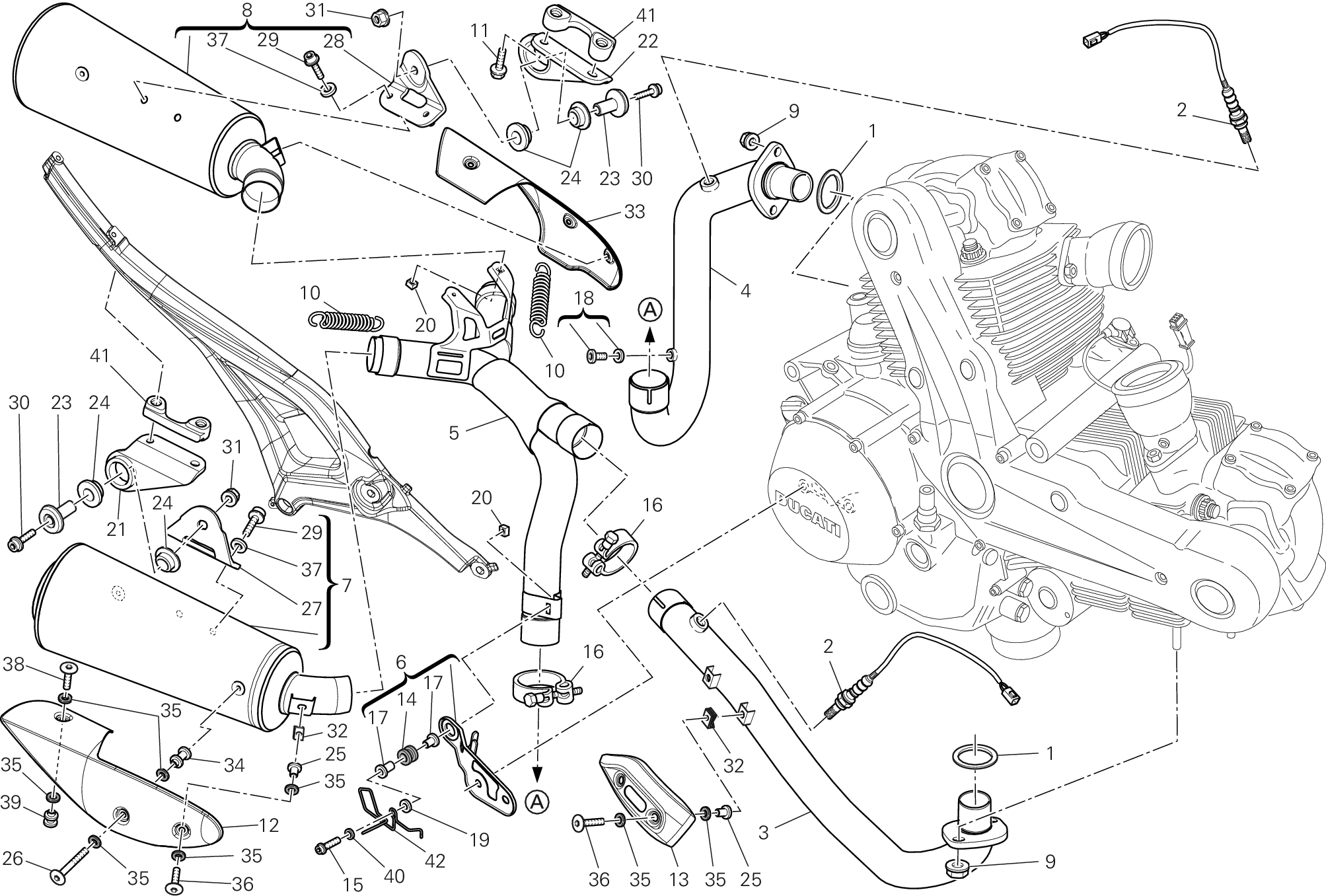 020 ECHAPPEMENT POUR MONSTER 696 ABS 2012
