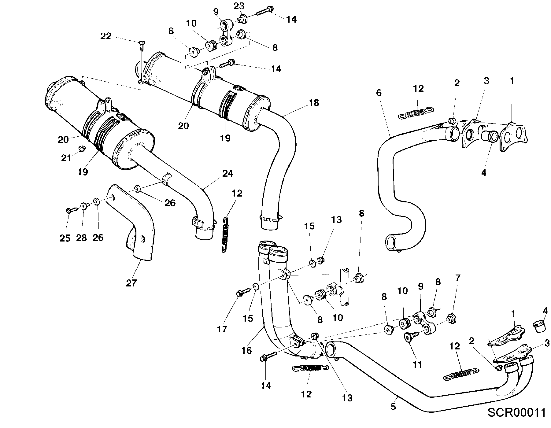 019 ECHAPPEMENT POUR SUPERBIKE 996 RS 2000