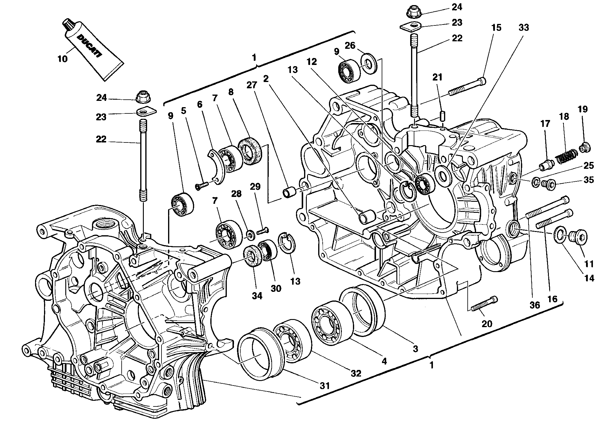 010 CARTER MOTEUR POUR SUPERBIKE 748 SPS 1998